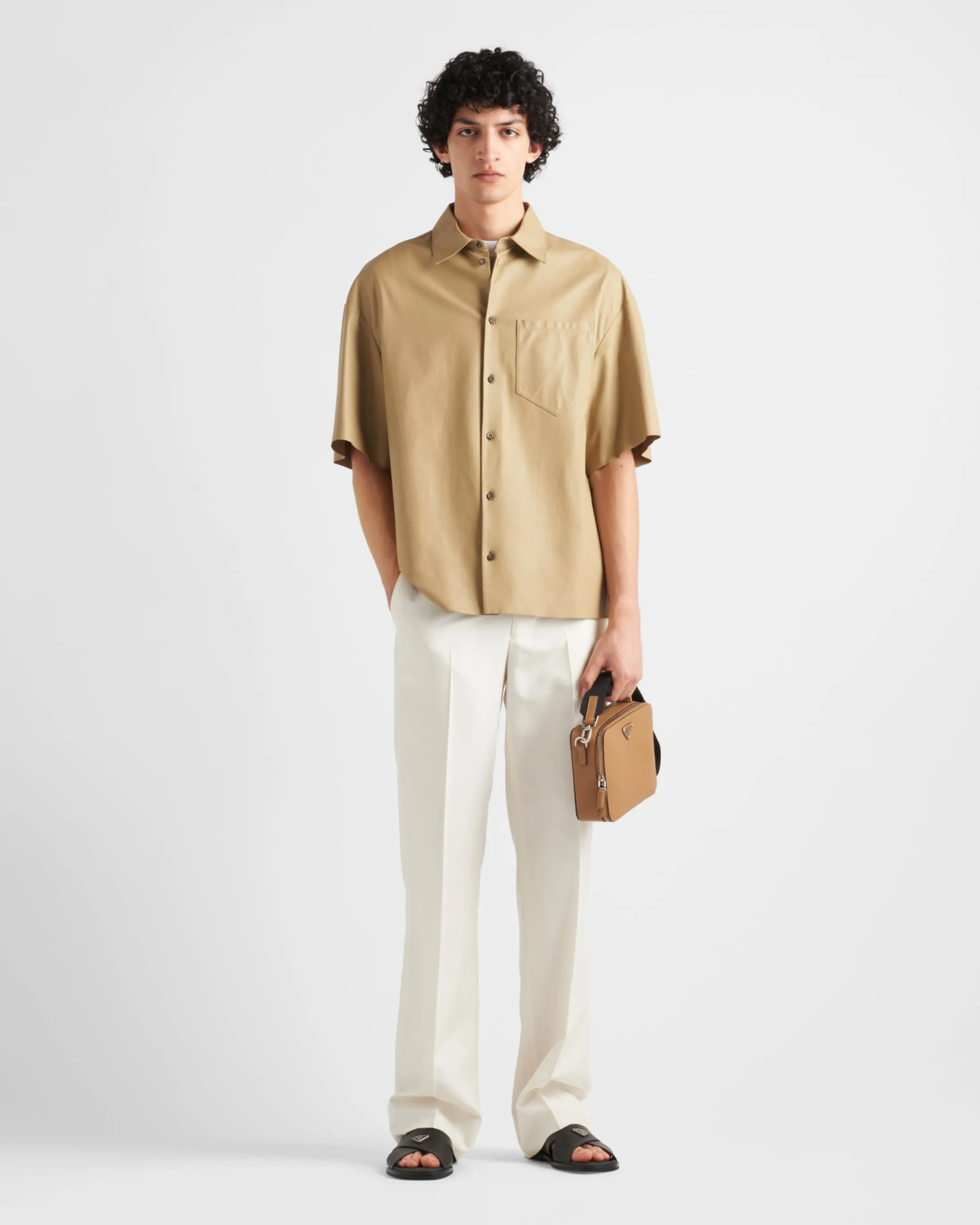 Prada Leather shirt Khaki Fashion