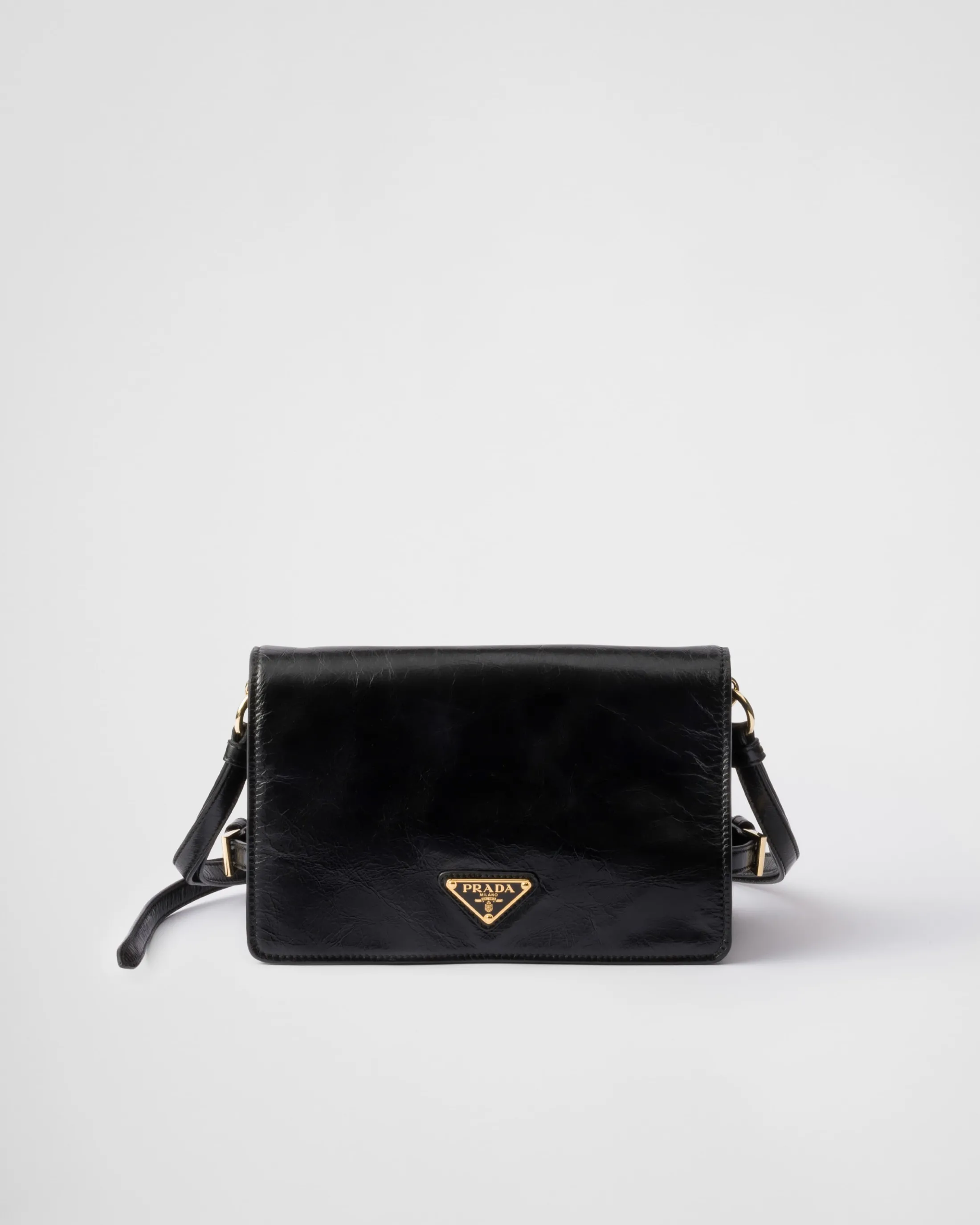 Prada Leather shoulder bag Black Discount