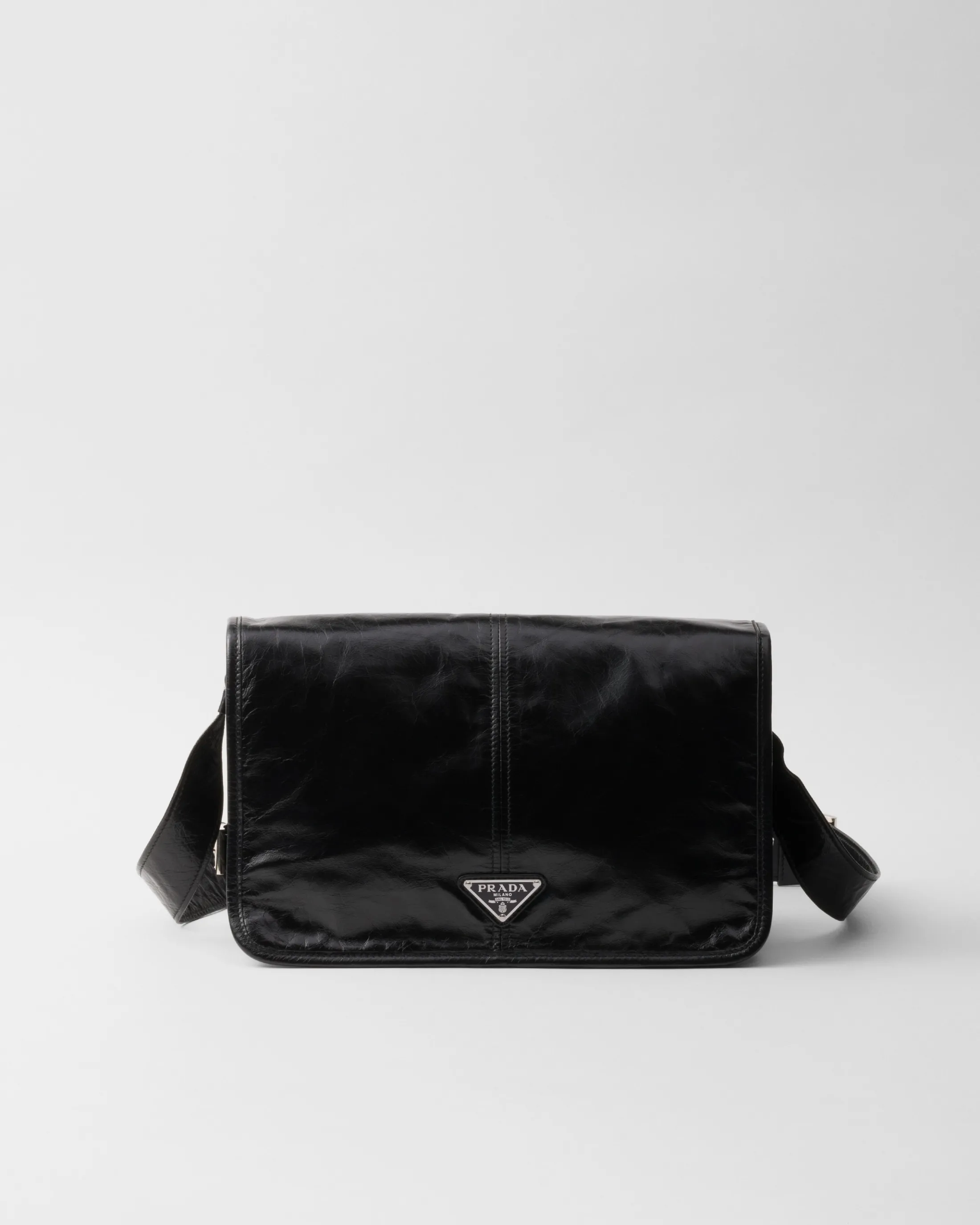 Prada Leather shoulder bag Black New