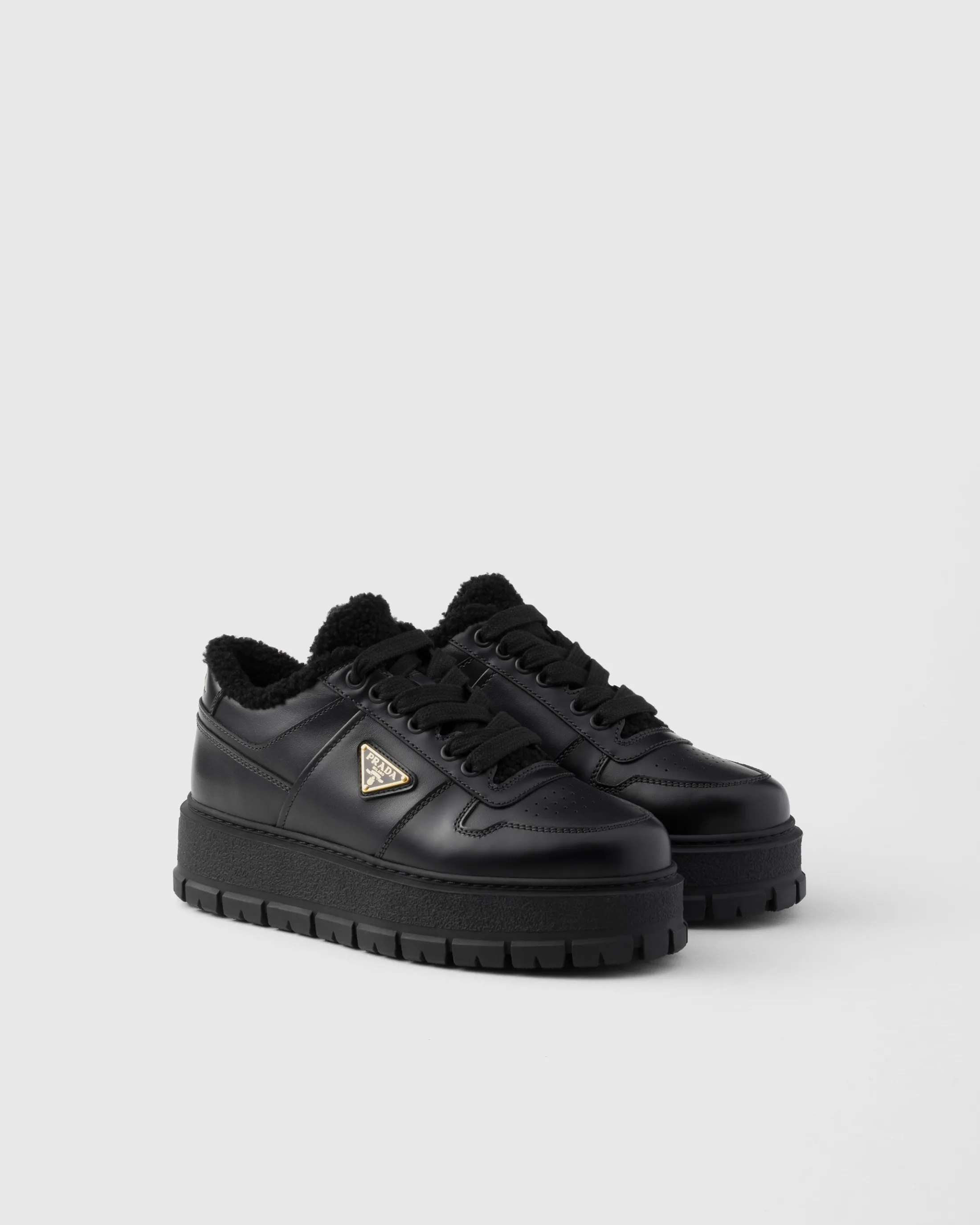 Prada Leather sneakers Black Fashion