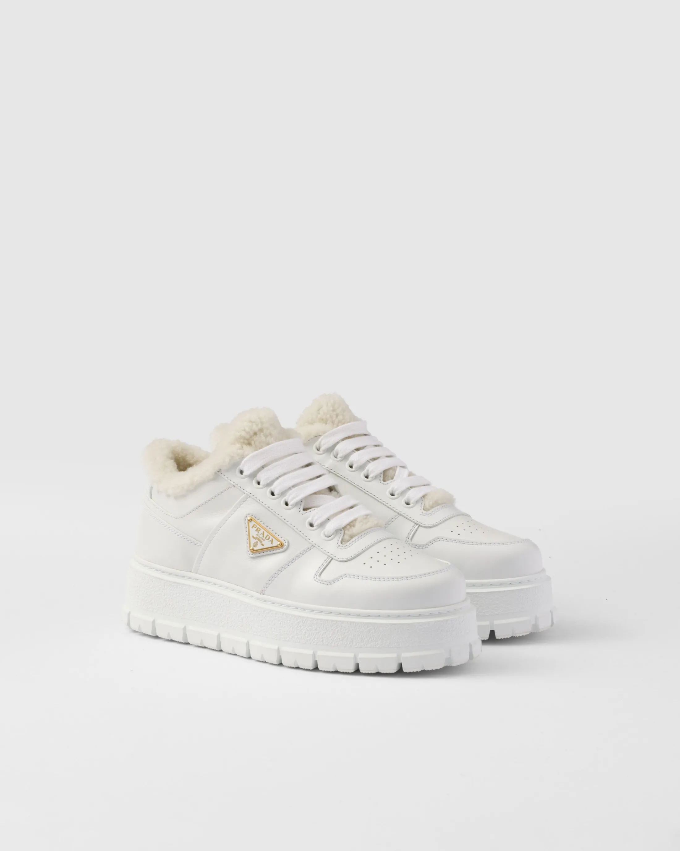 Prada Leather sneakers White Discount