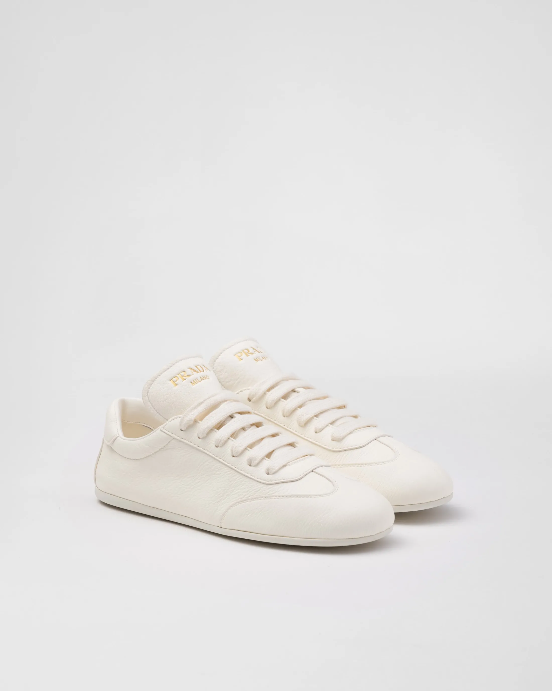 Prada Leather sneakers Ivory Clearance