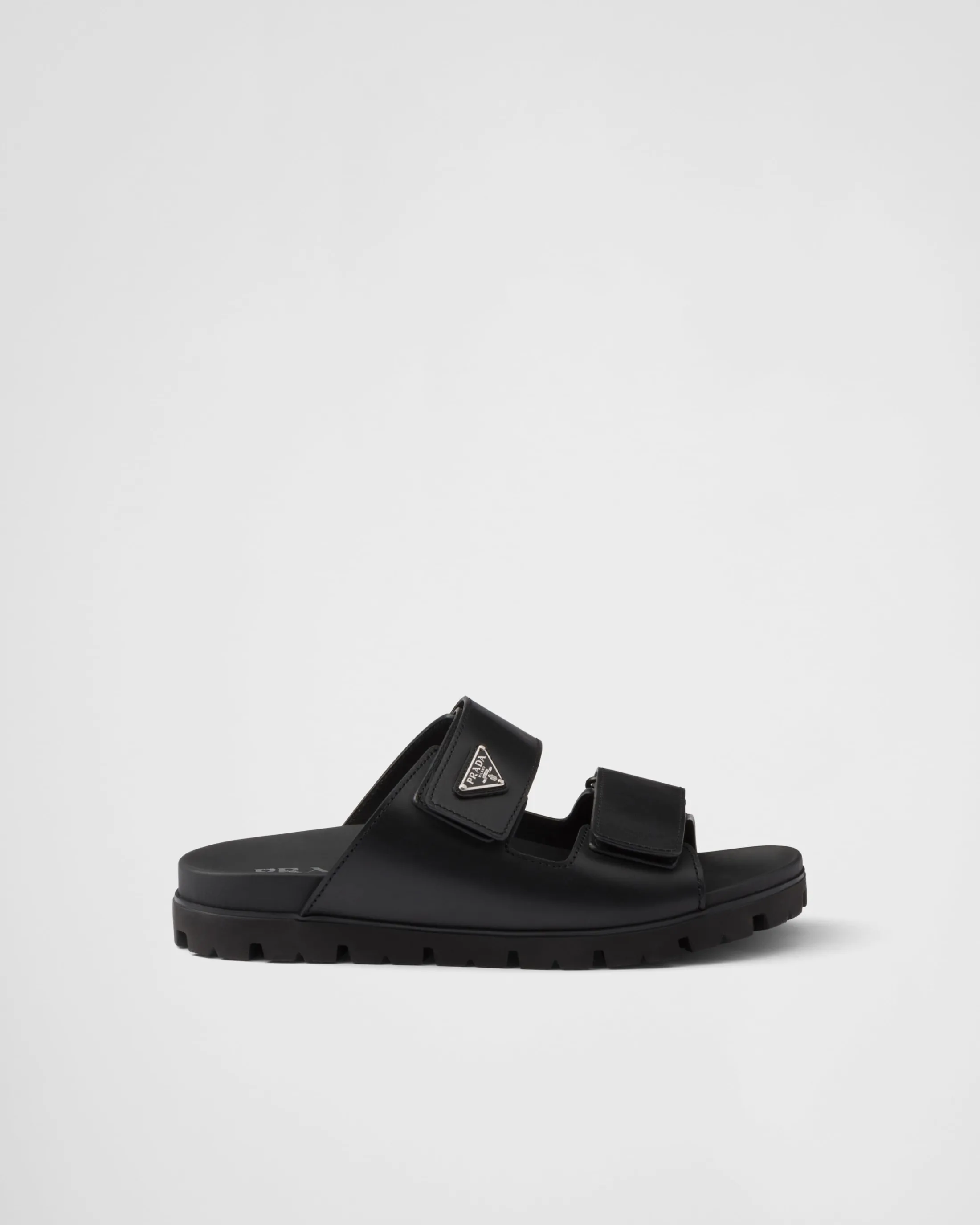 Prada Leather strap sandals Black New