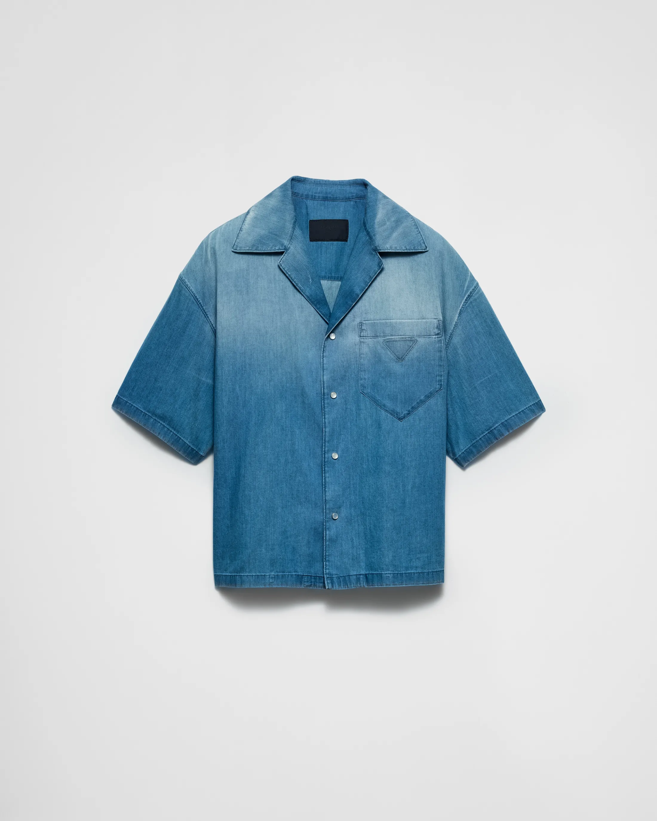 Prada Light denim bowling shirt Lightblue Outlet