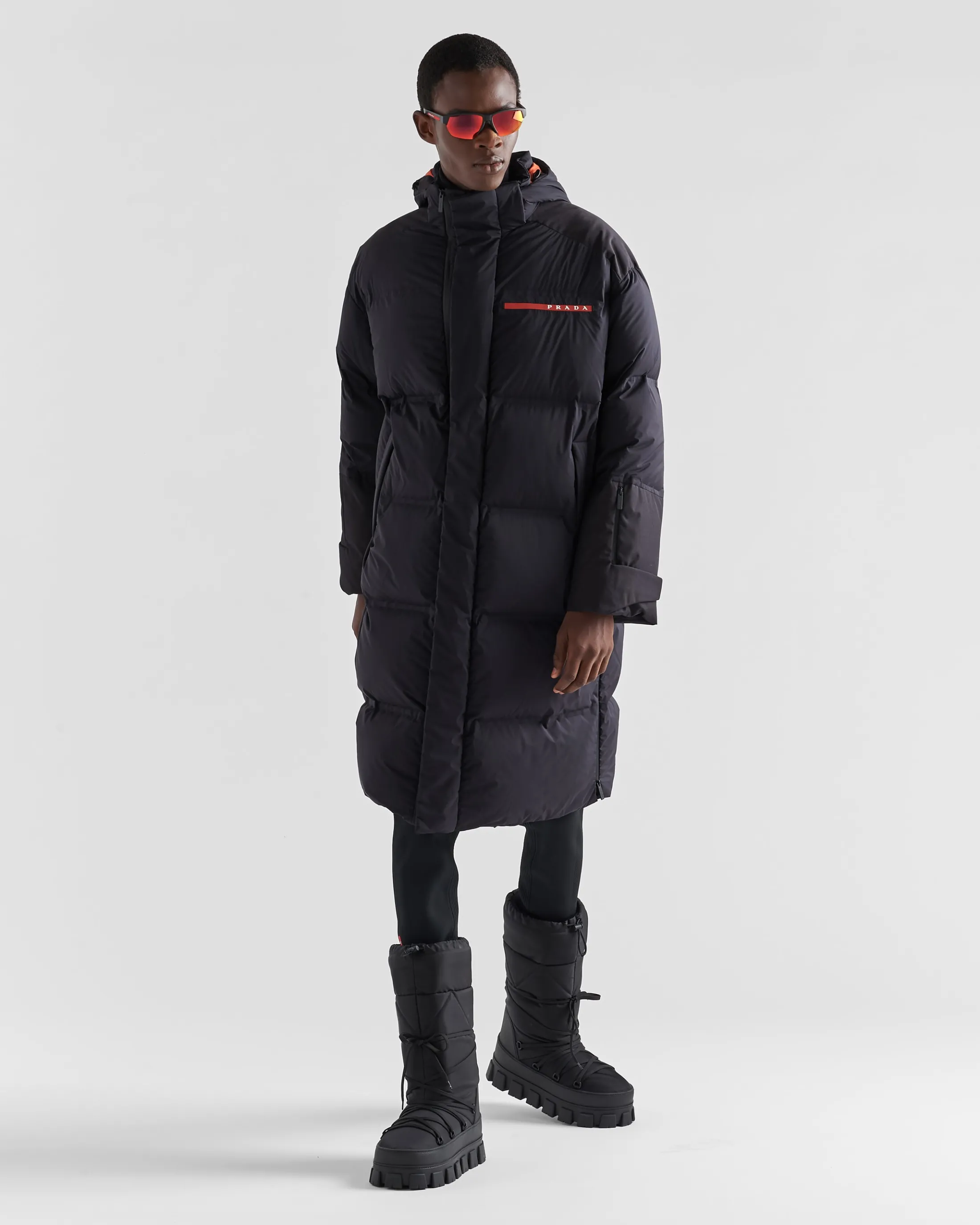 Prada Light Re-Nylon down coat Black Clearance