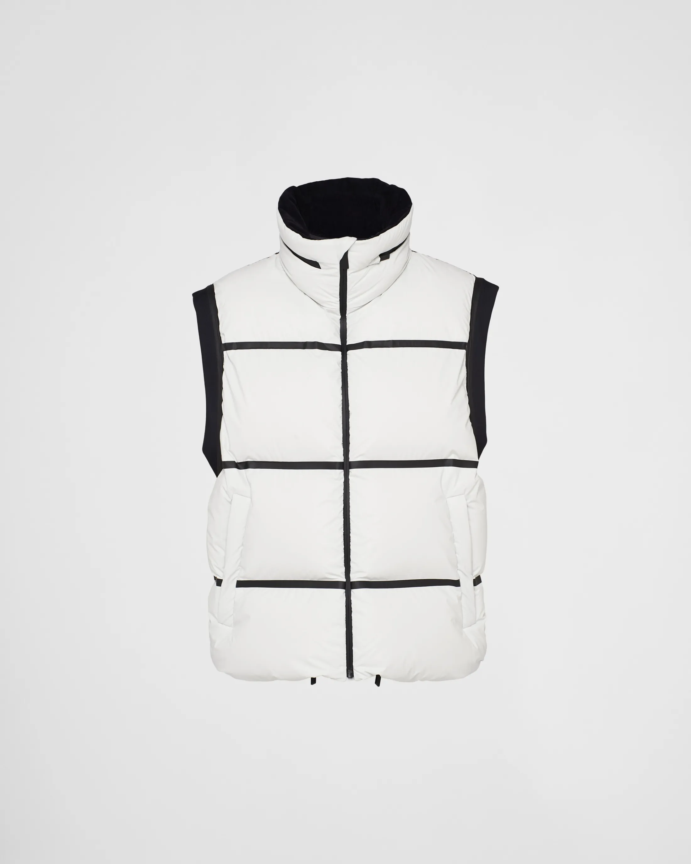 Prada Light technical fabric down vest Chalkwhite Cheap