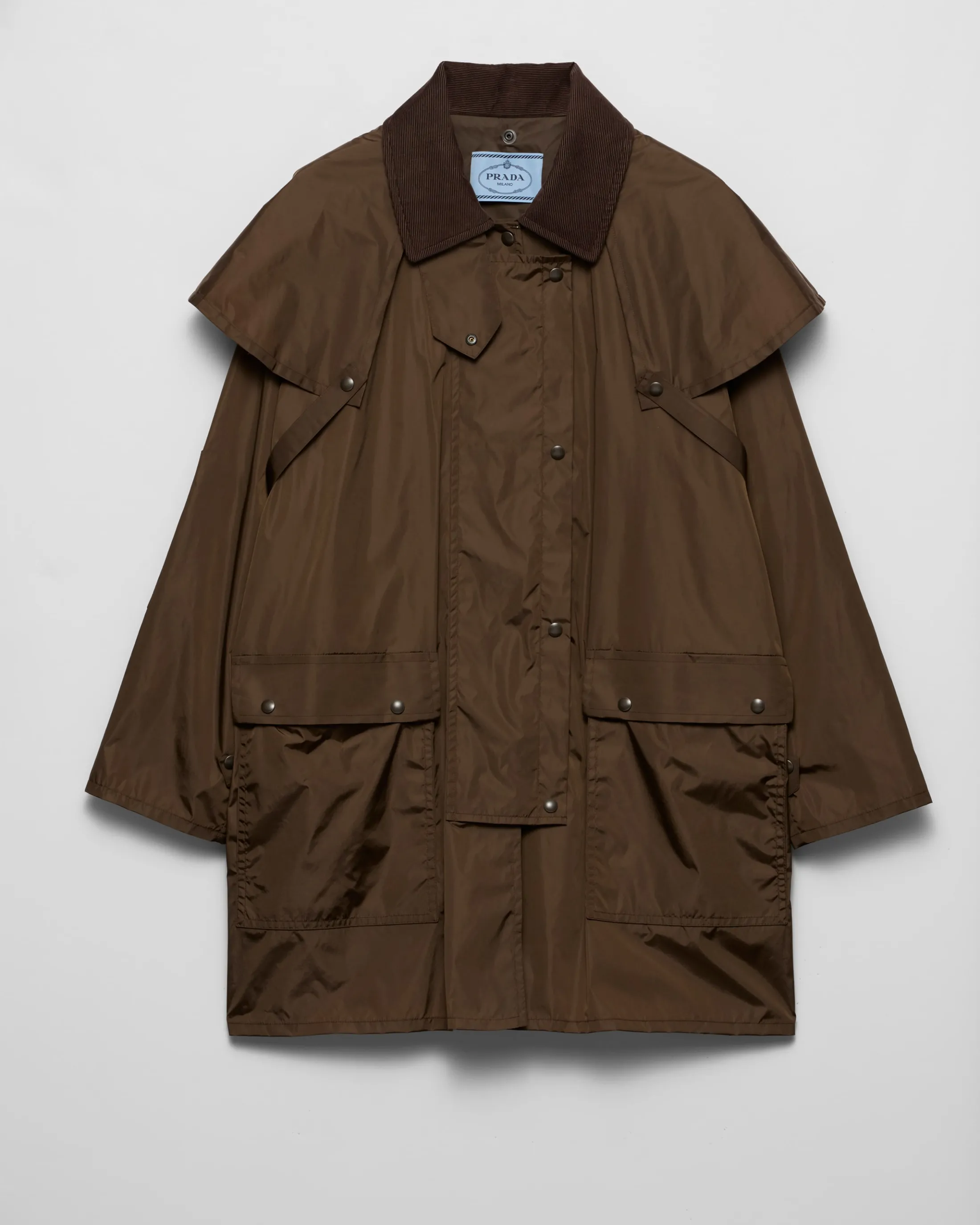 Prada Light technical fabric raincoat Darkbrown Store