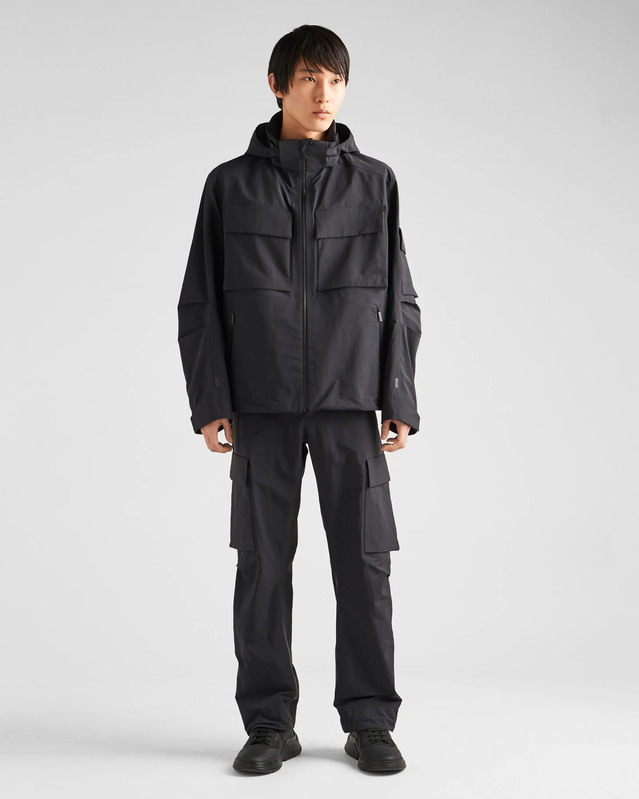 Prada Light technical fabric windbreaker Black Best