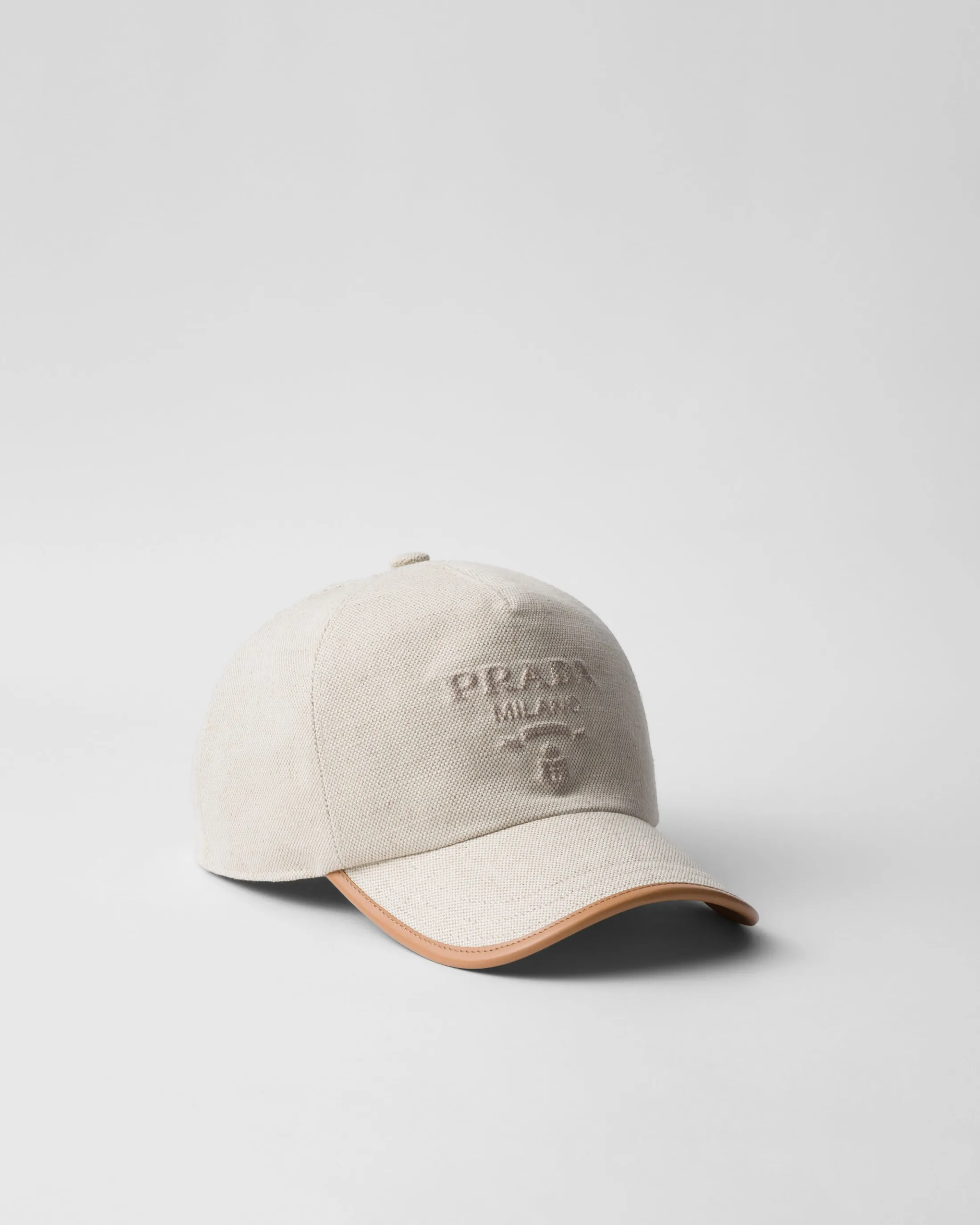 Prada Linen blend baseball cap Natural Cheap