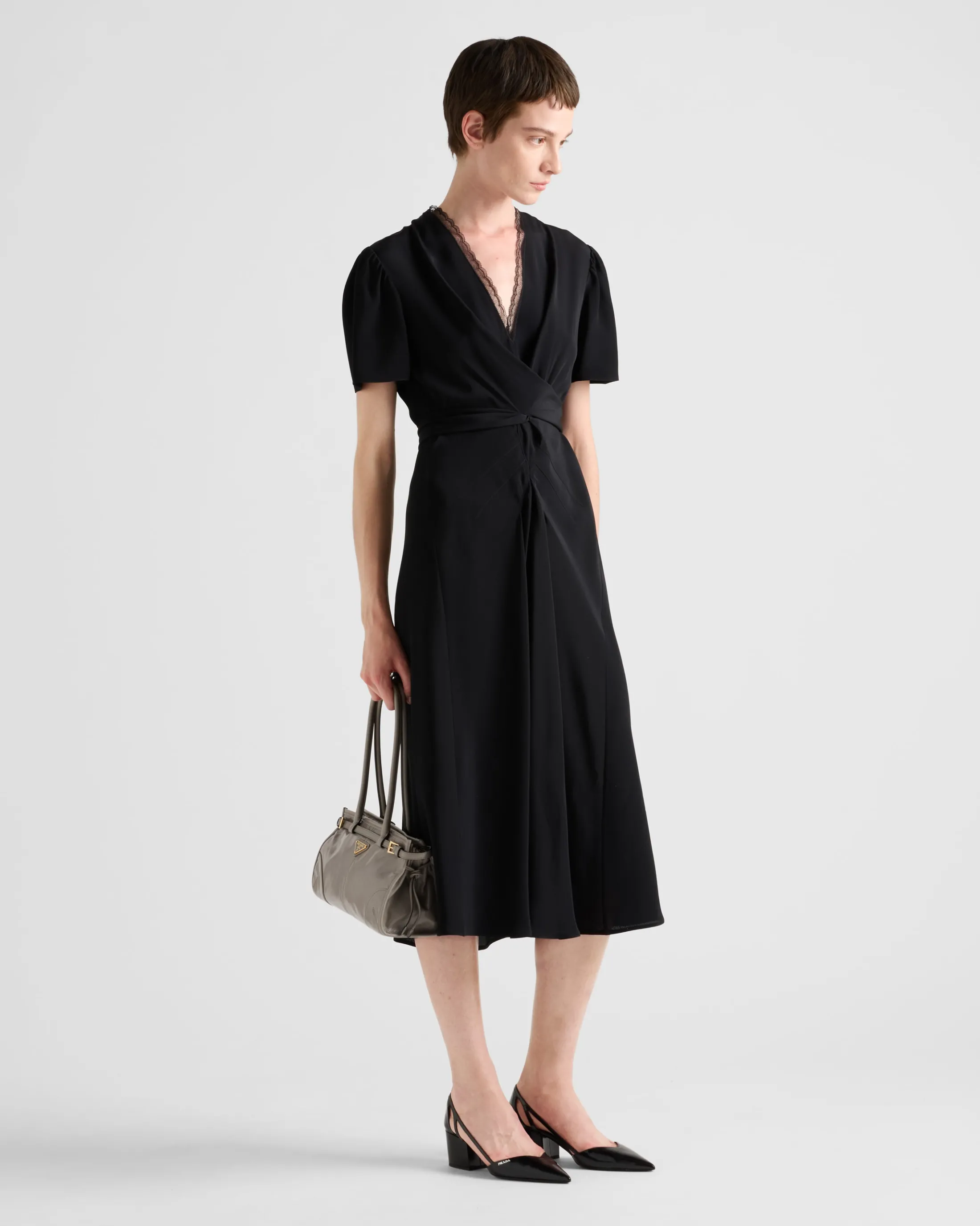 Prada Marocain dress Black Cheap