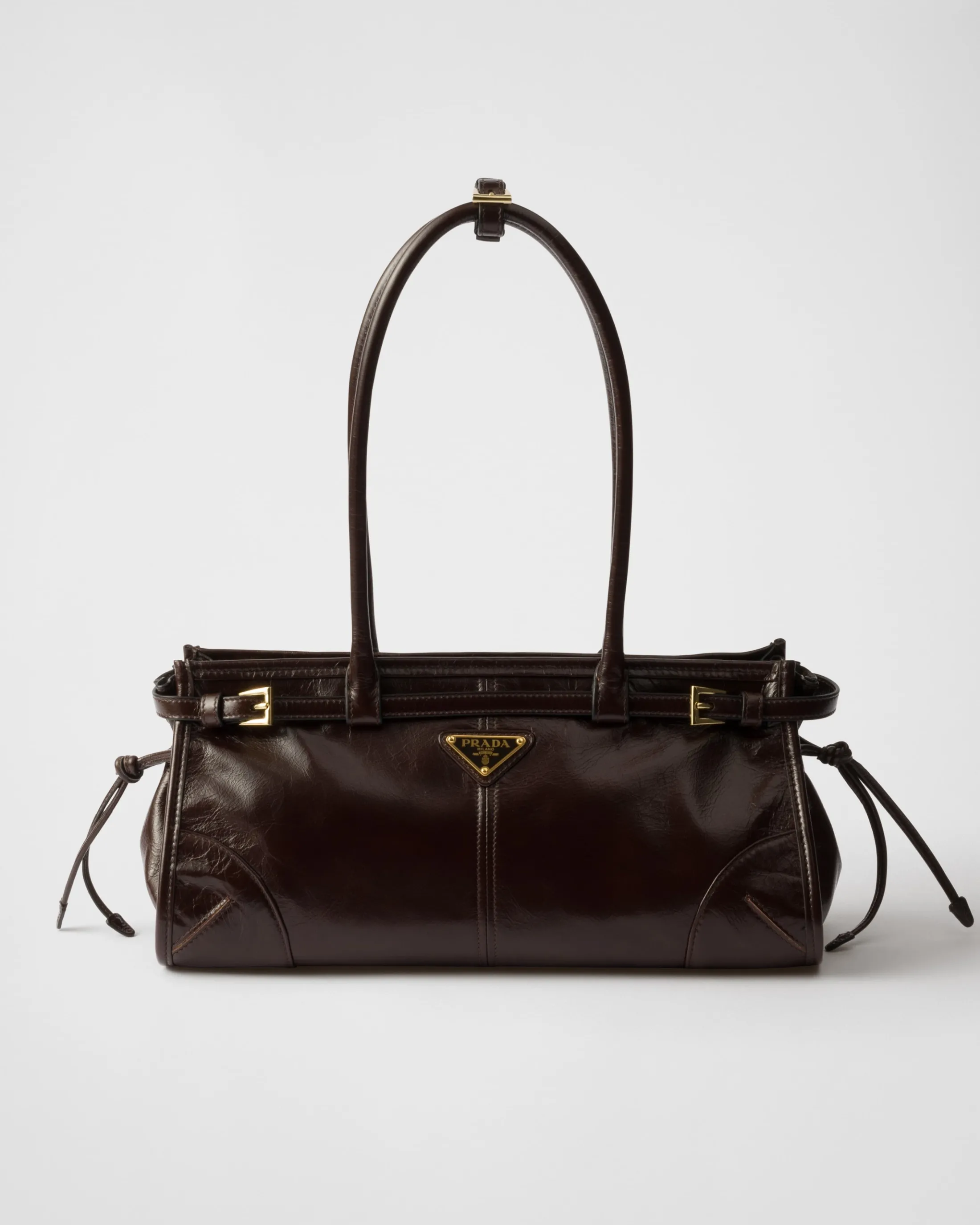 Prada Medium leather handbag Darkbrown Outlet