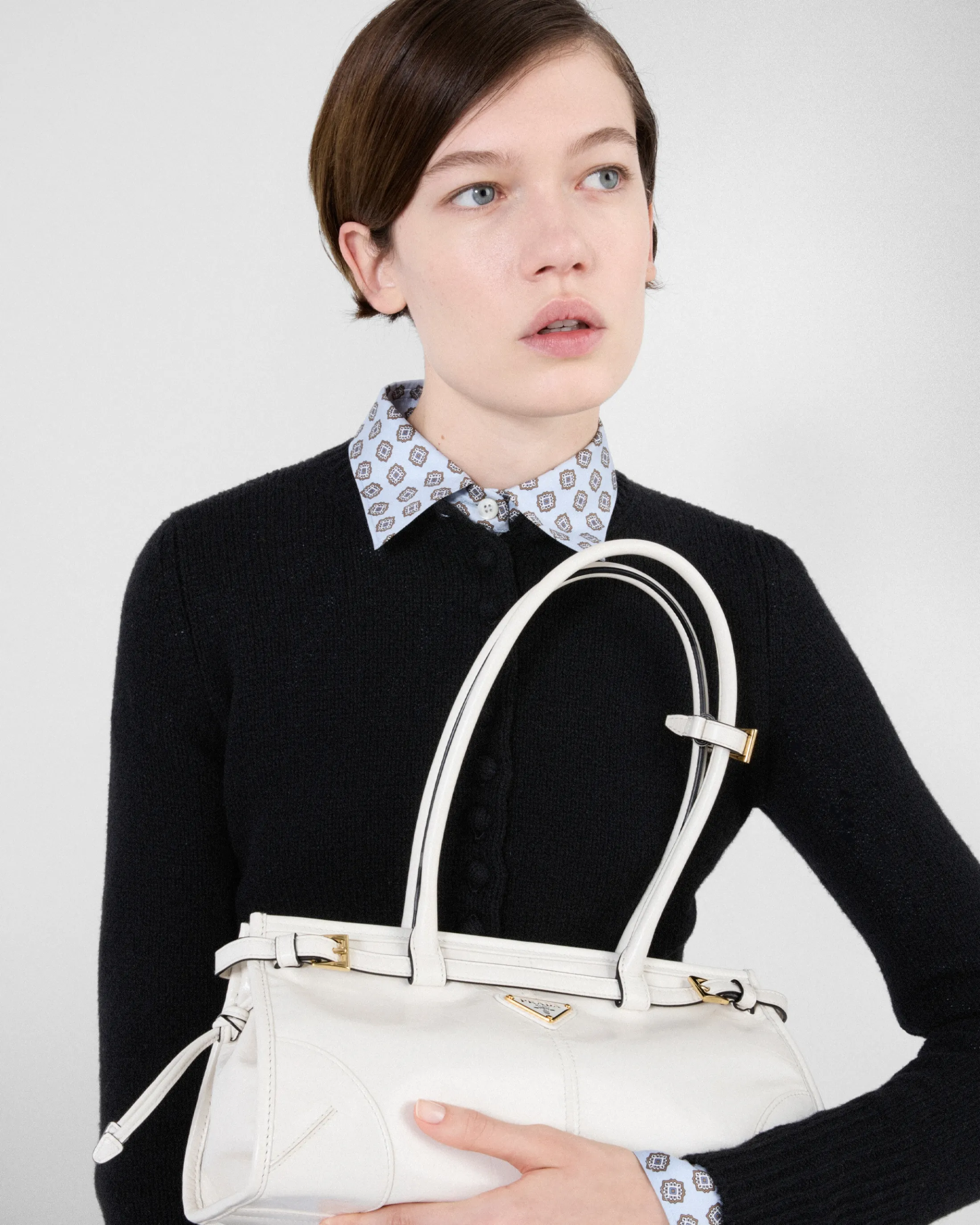 Prada Medium leather handbag White Best