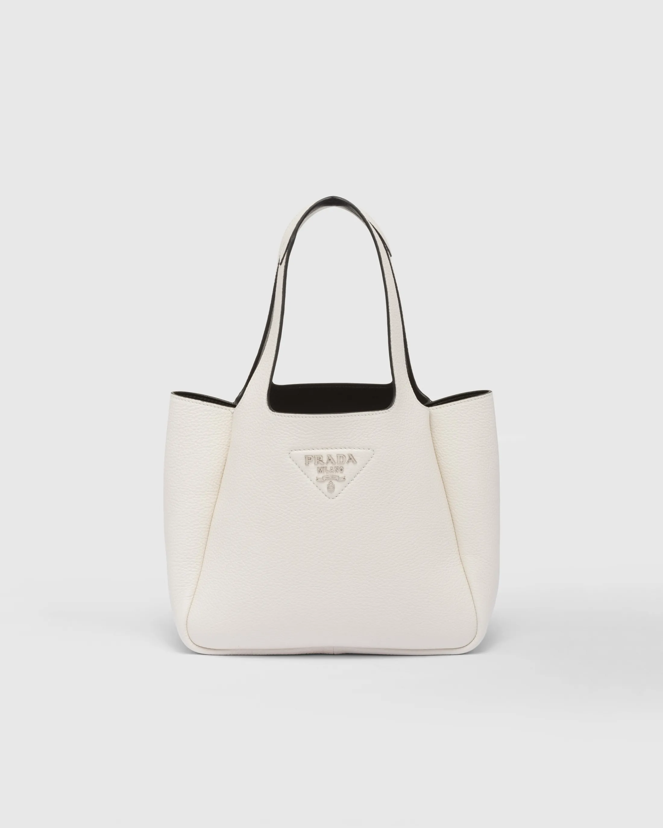 Prada Medium leather tote White/black Online