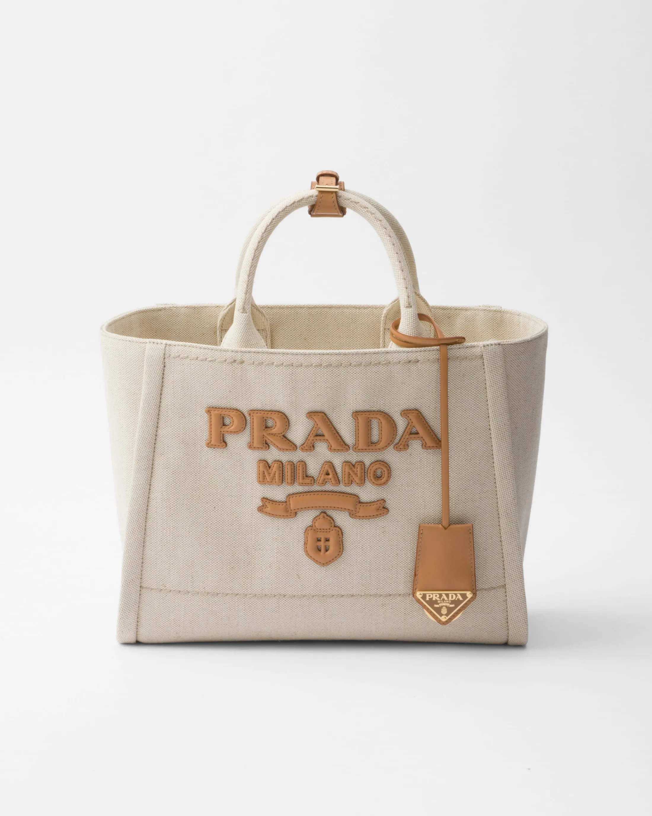 Prada Medium linen blend tote bag Natural Best