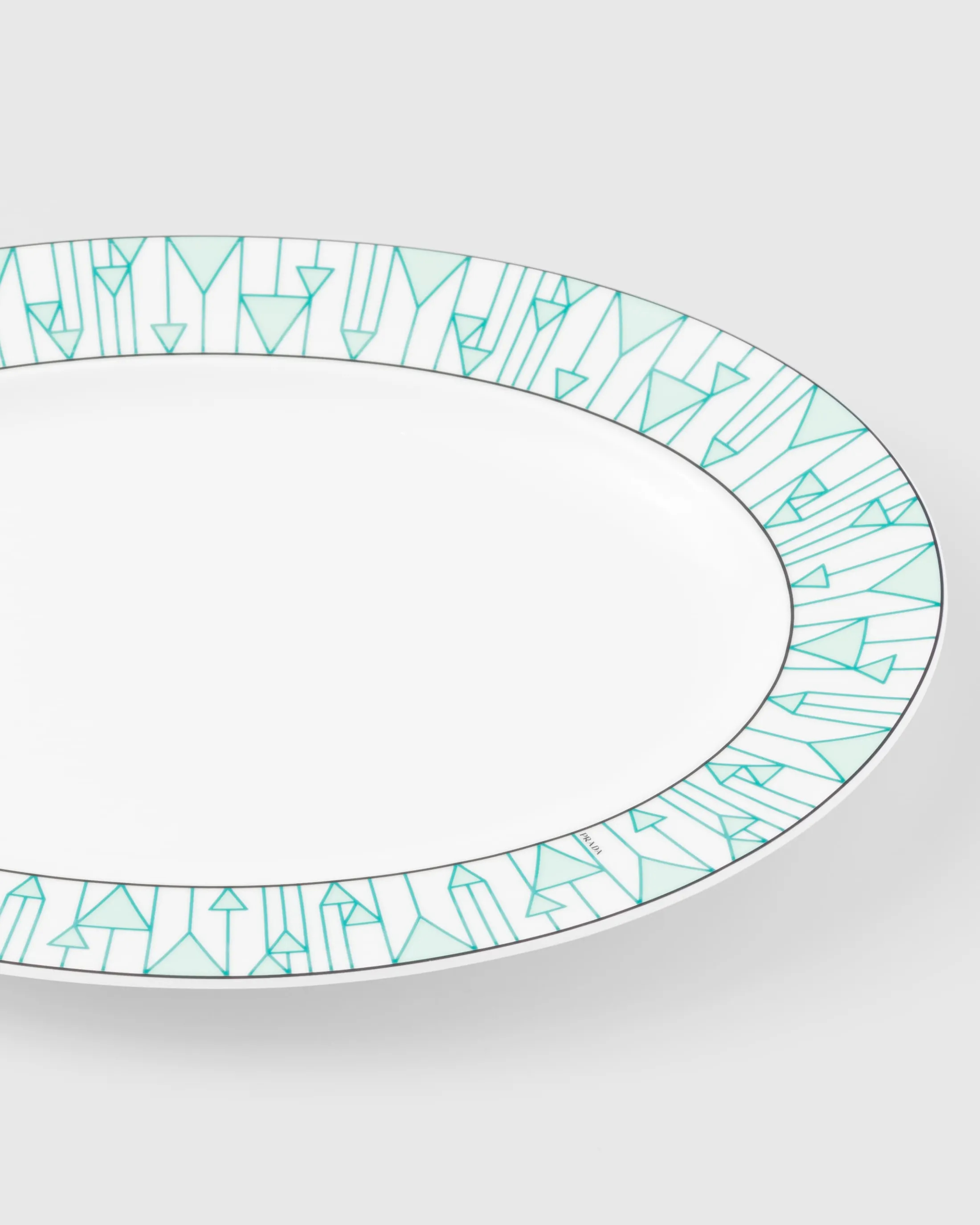 Prada Medium porcelain serving plate - Vienna Green Clearance