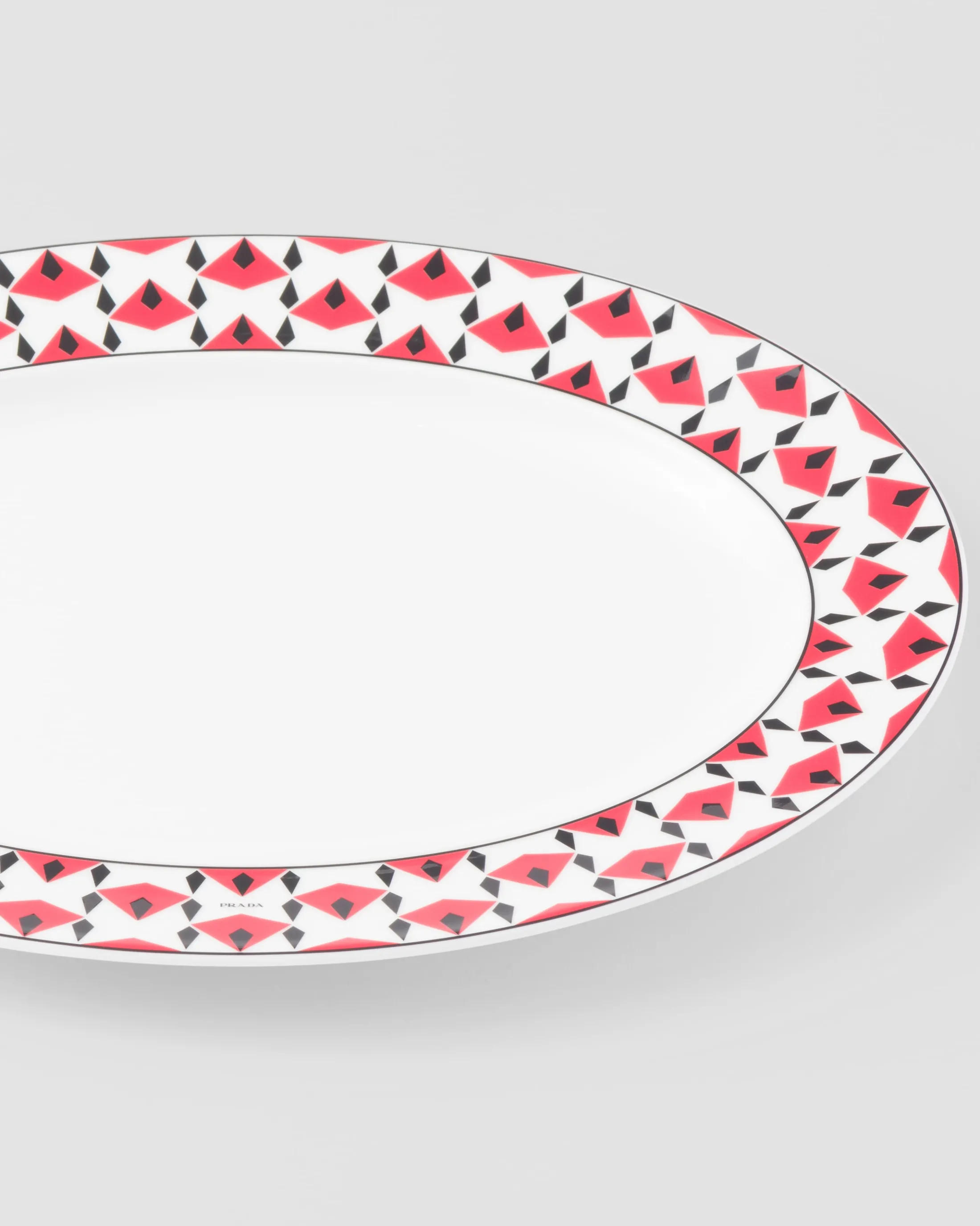 Prada Medium porcelain serving plate - Vienna Red Black/red Cheap