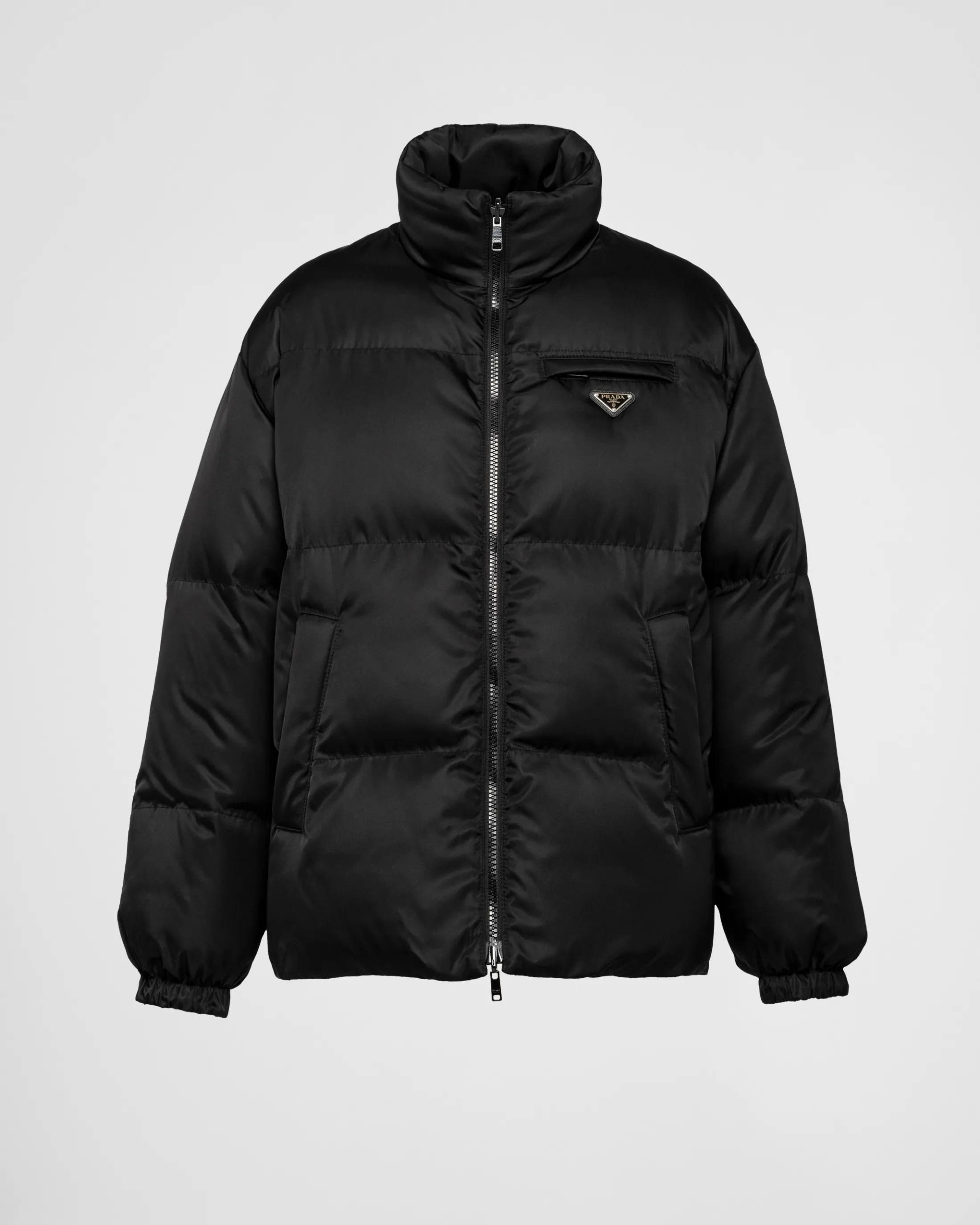 Prada Medium-length Re-Nylon down jacket Black Fashion