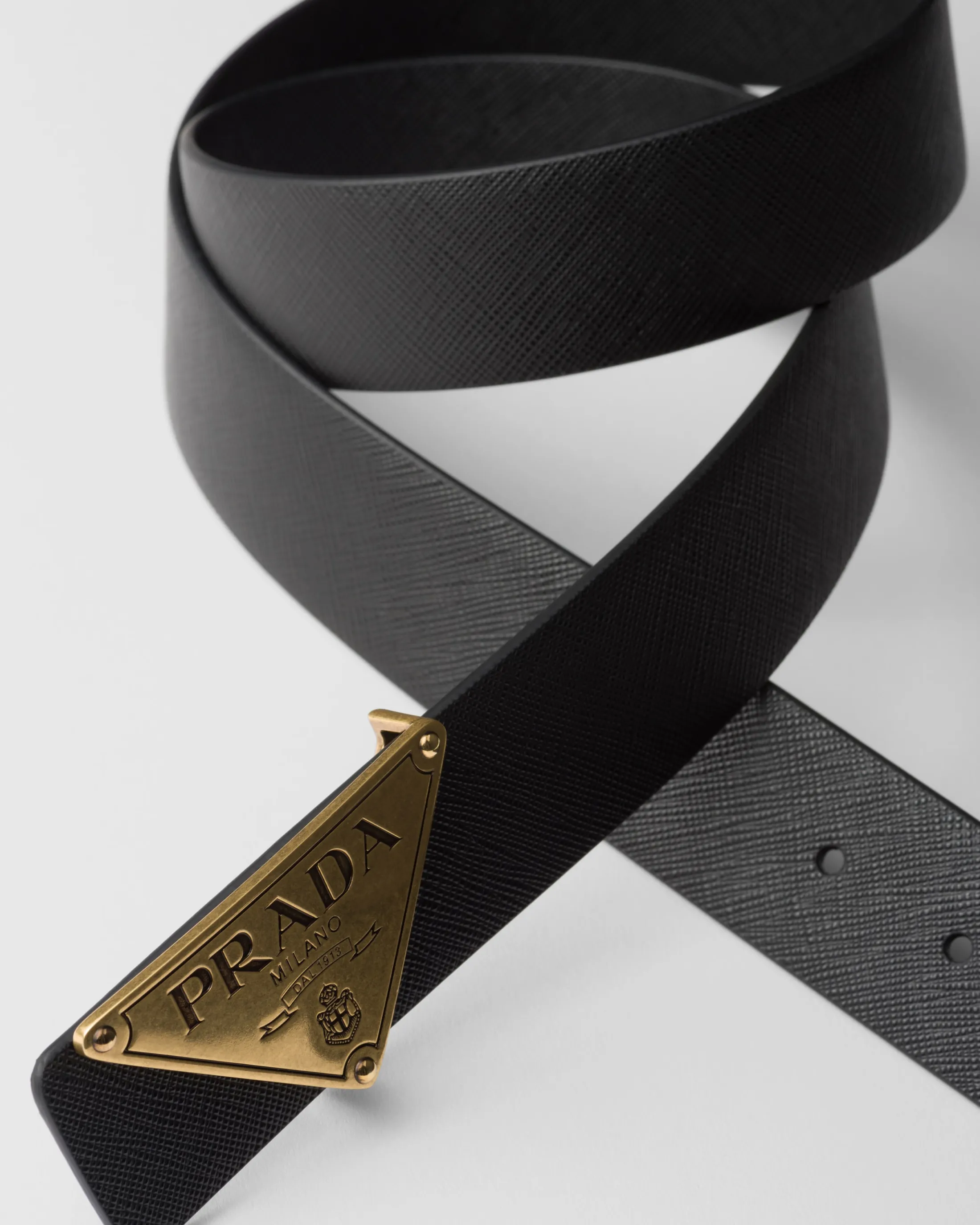 Prada Metal belt buckle Bronze Fashion