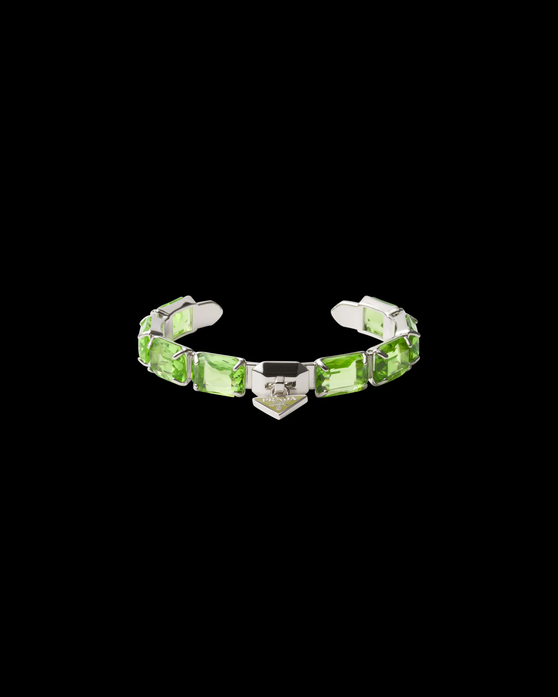 Prada Metal bracelet with crystals Ferngreen New