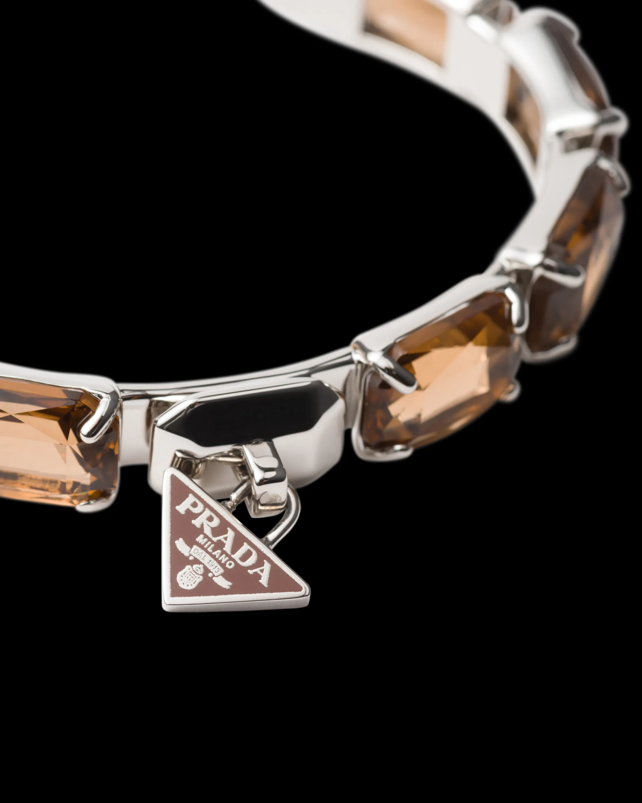 Prada Metal bracelet with crystals Palisander Flash Sale