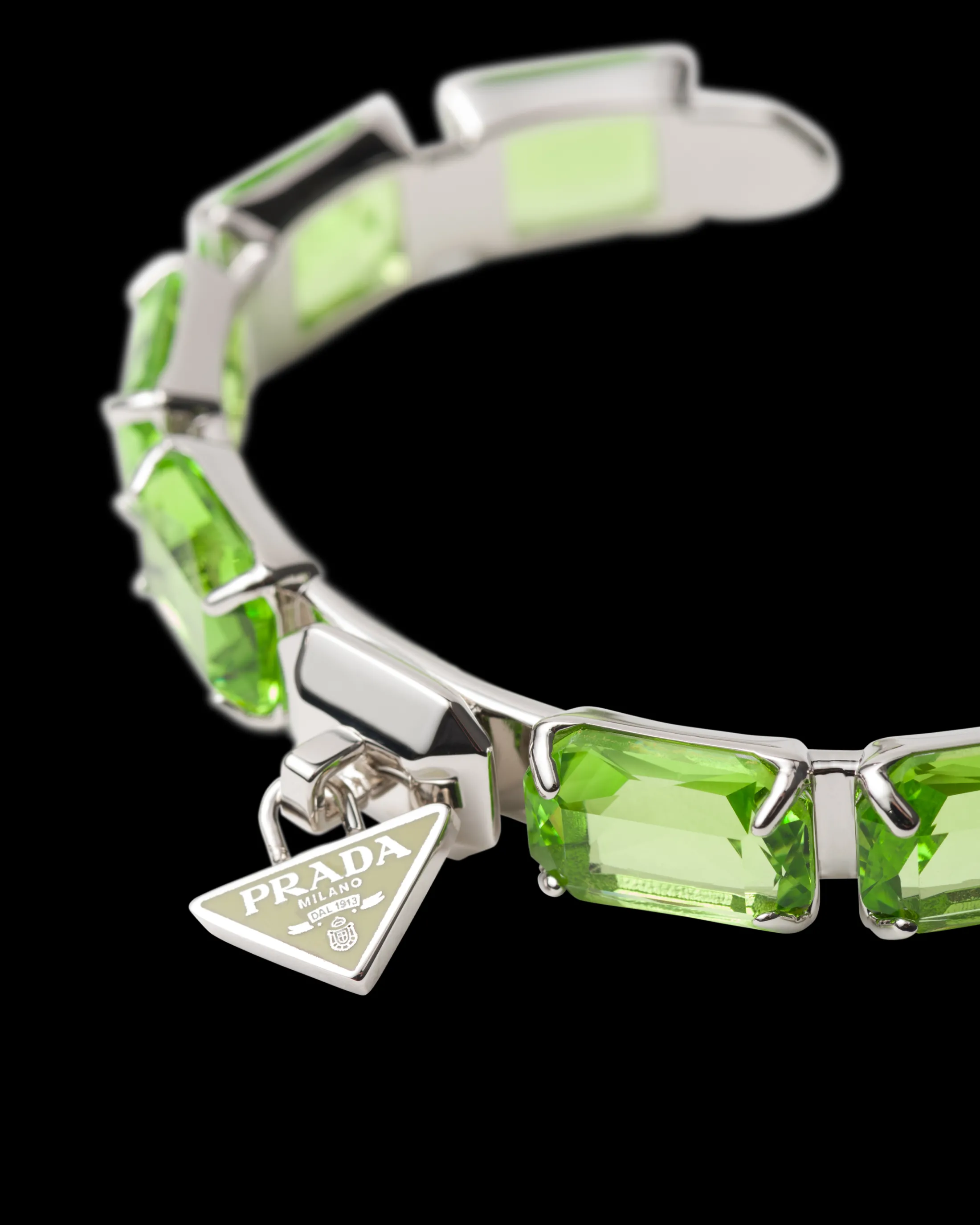 Prada Metal bracelet with crystals Ferngreen New