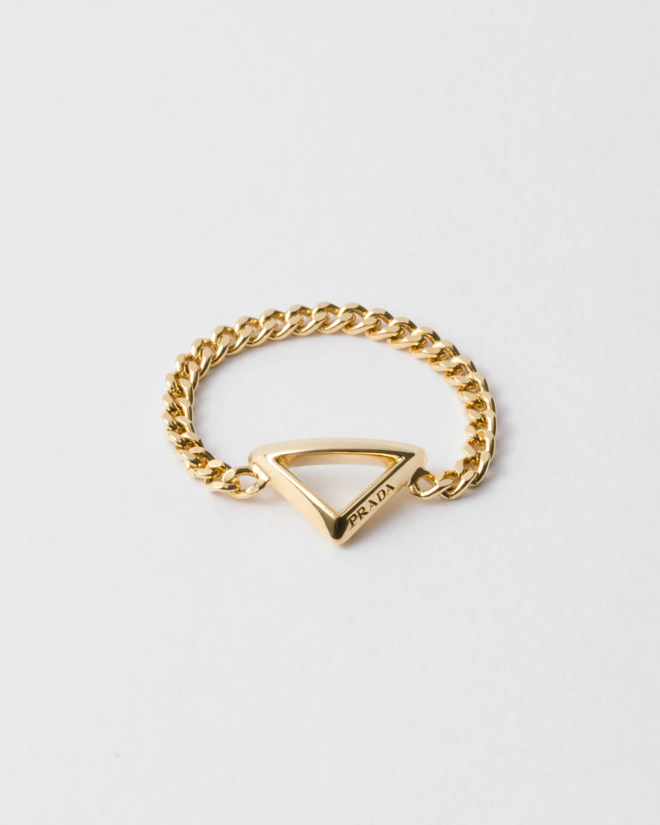 Prada Metal chain ring Gold Best