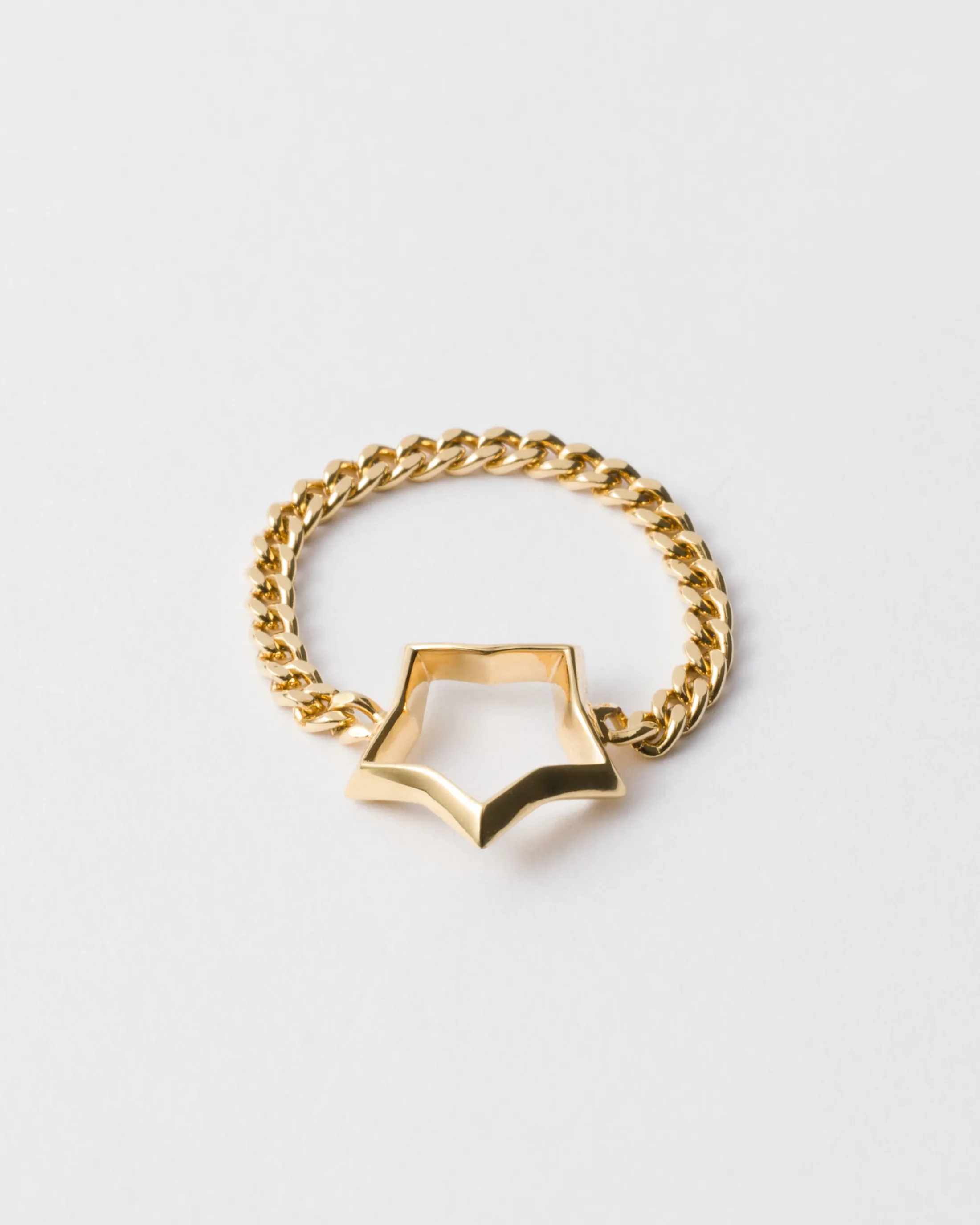 Prada Metal chain ring Gold Shop