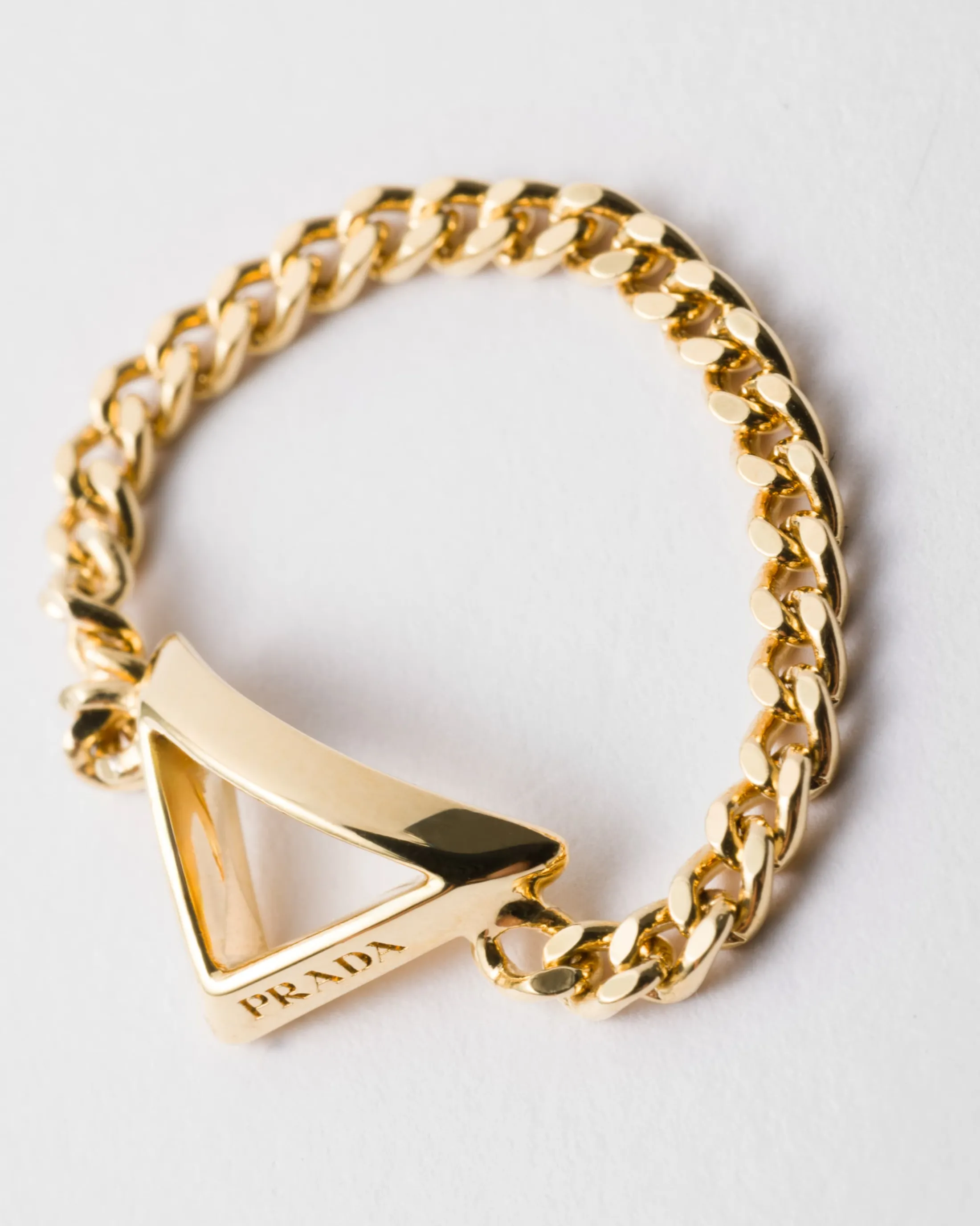 Prada Metal chain ring Gold Best