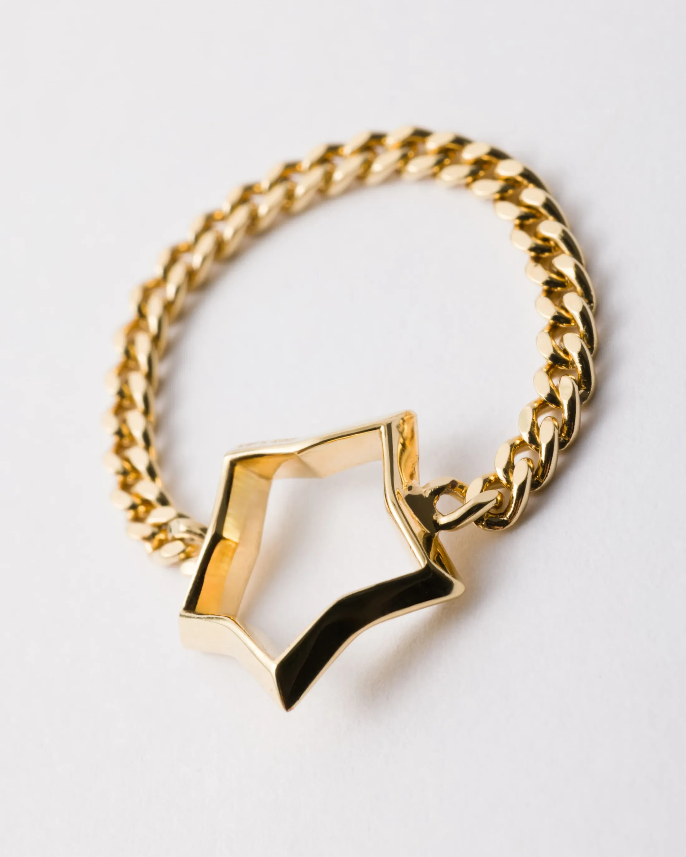 Prada Metal chain ring Gold Shop