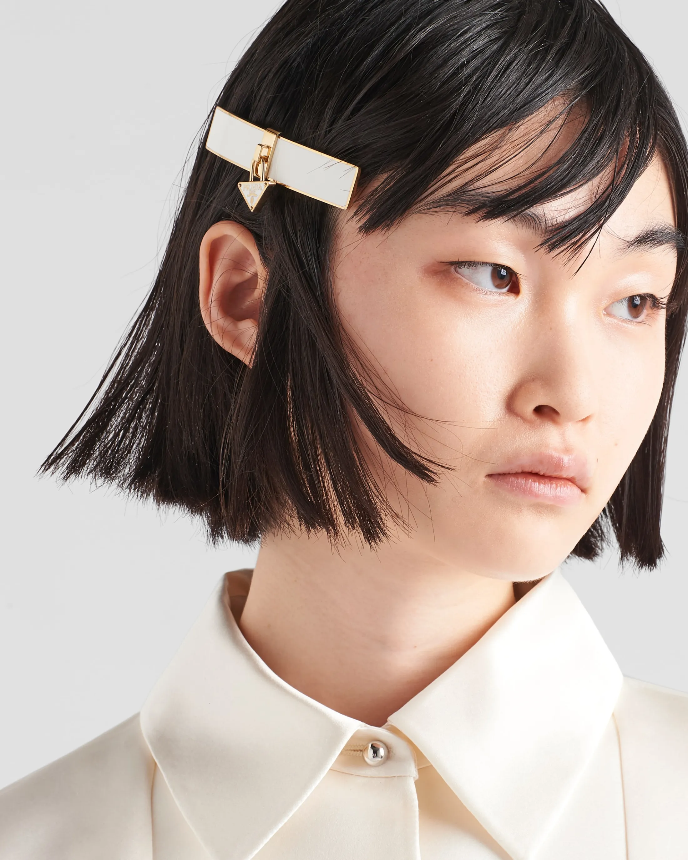 Prada Metal hair clip White/gold Online