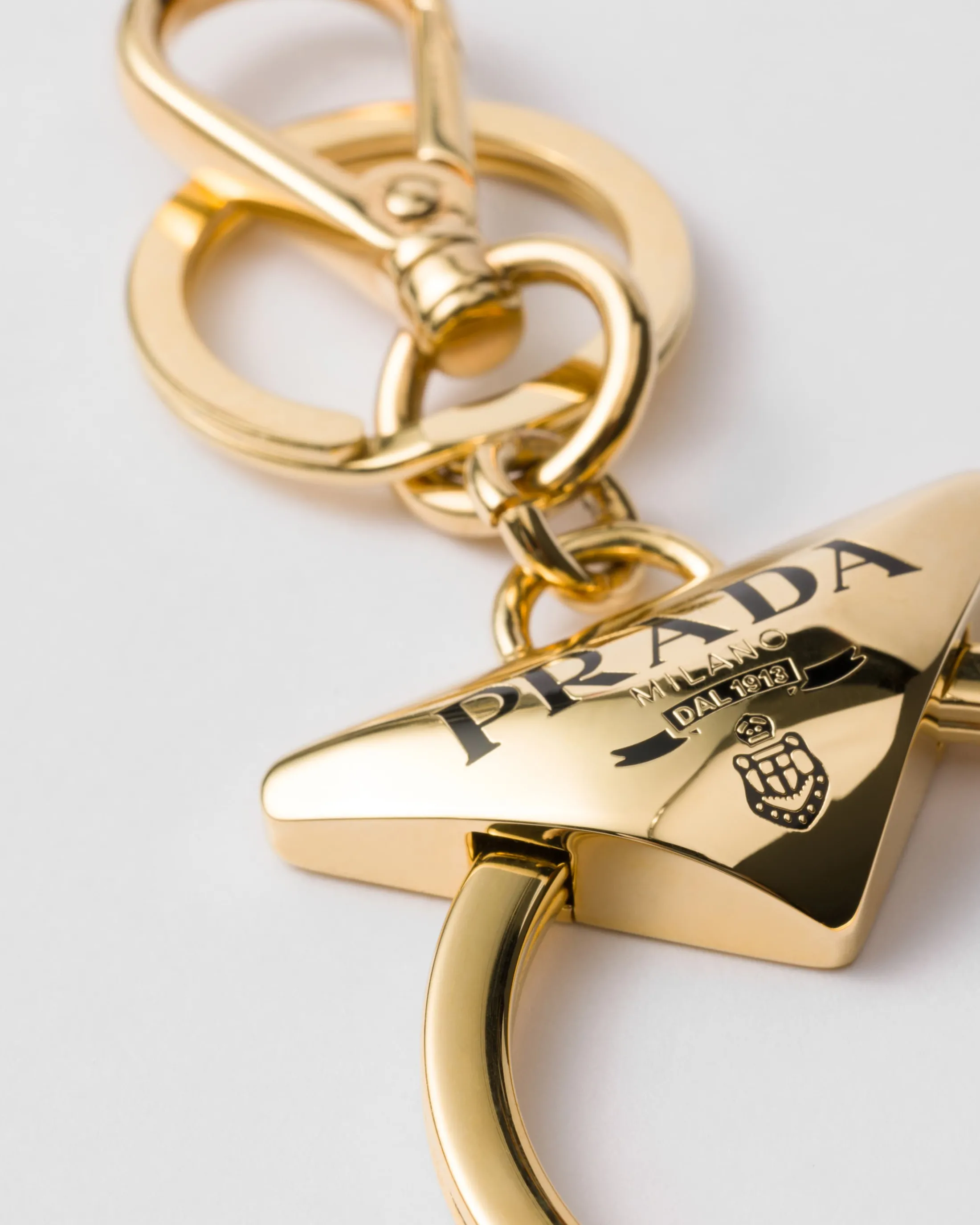 Prada Metal key ring Gold/black Online