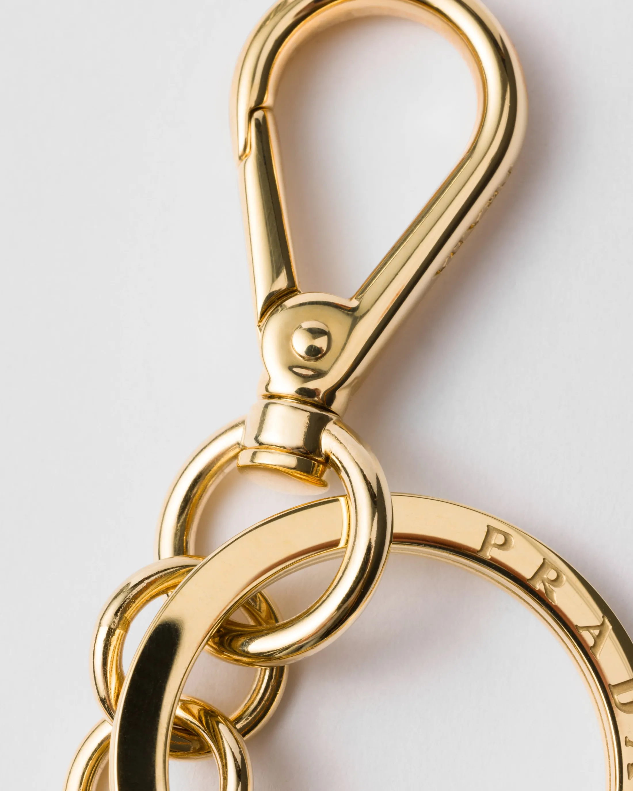 Prada Metal keychain Gold/black Cheap