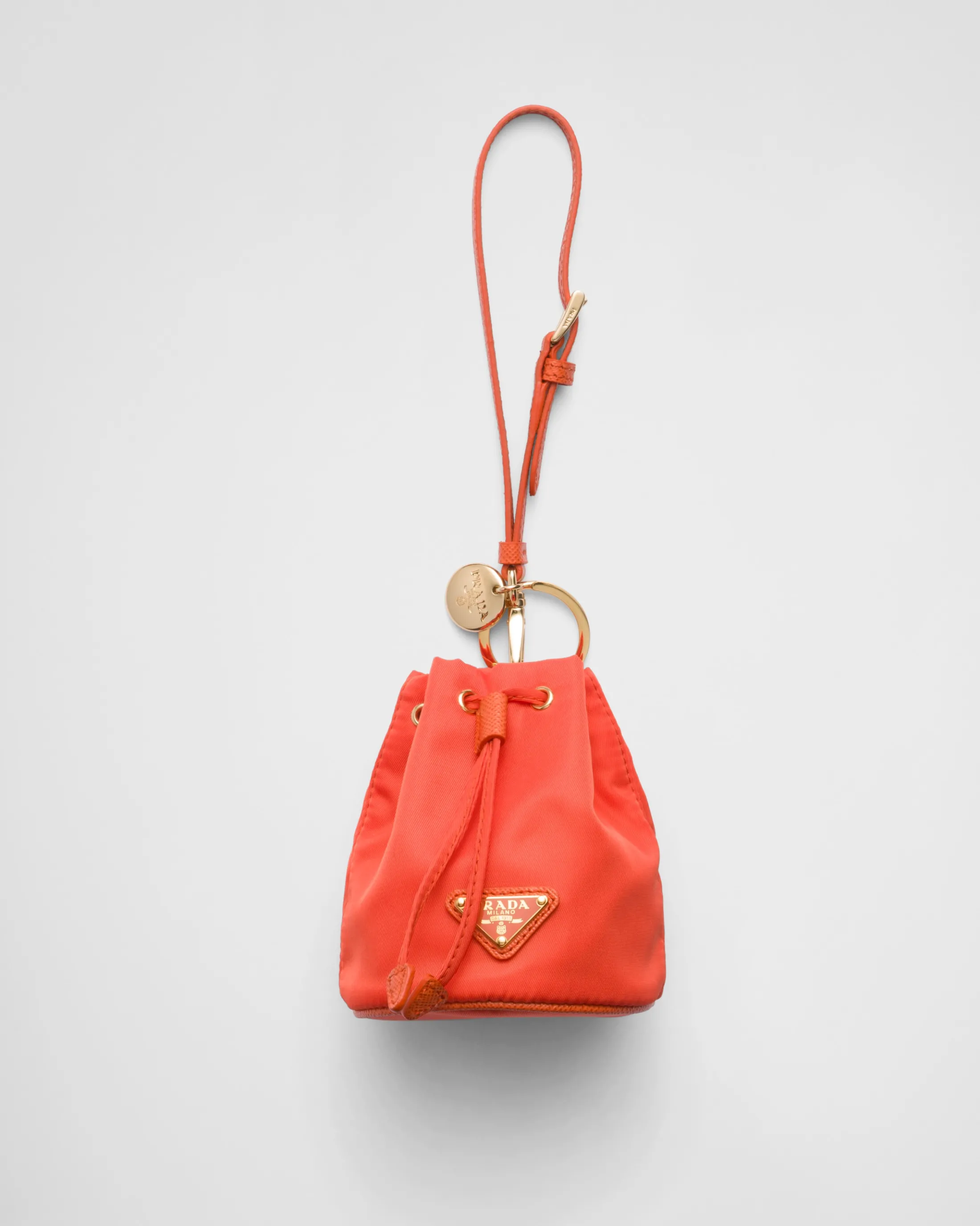 Prada Mini Icon Re-Nylon bag charm Orange Best