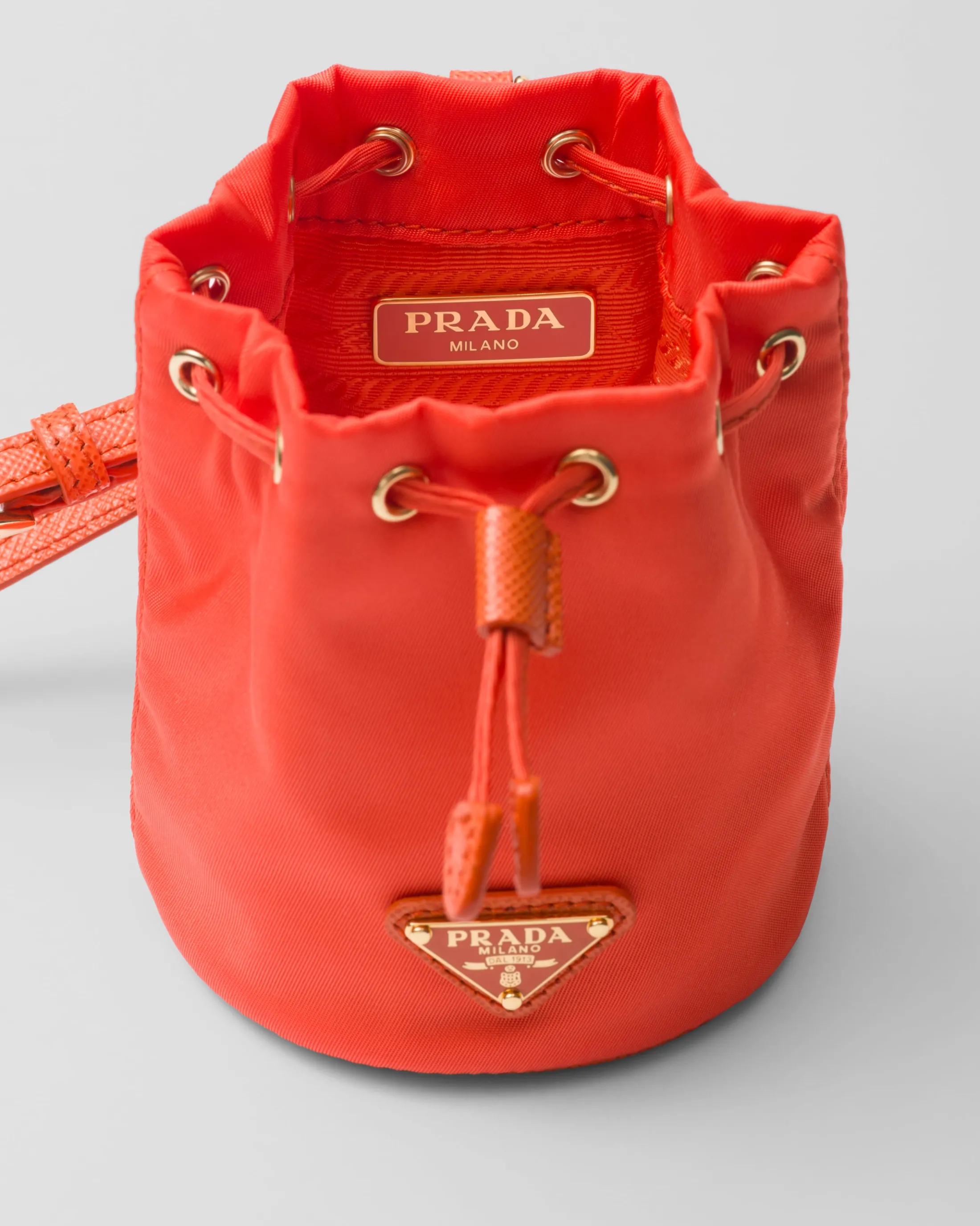 Prada Mini Icon Re-Nylon bag charm Orange Best