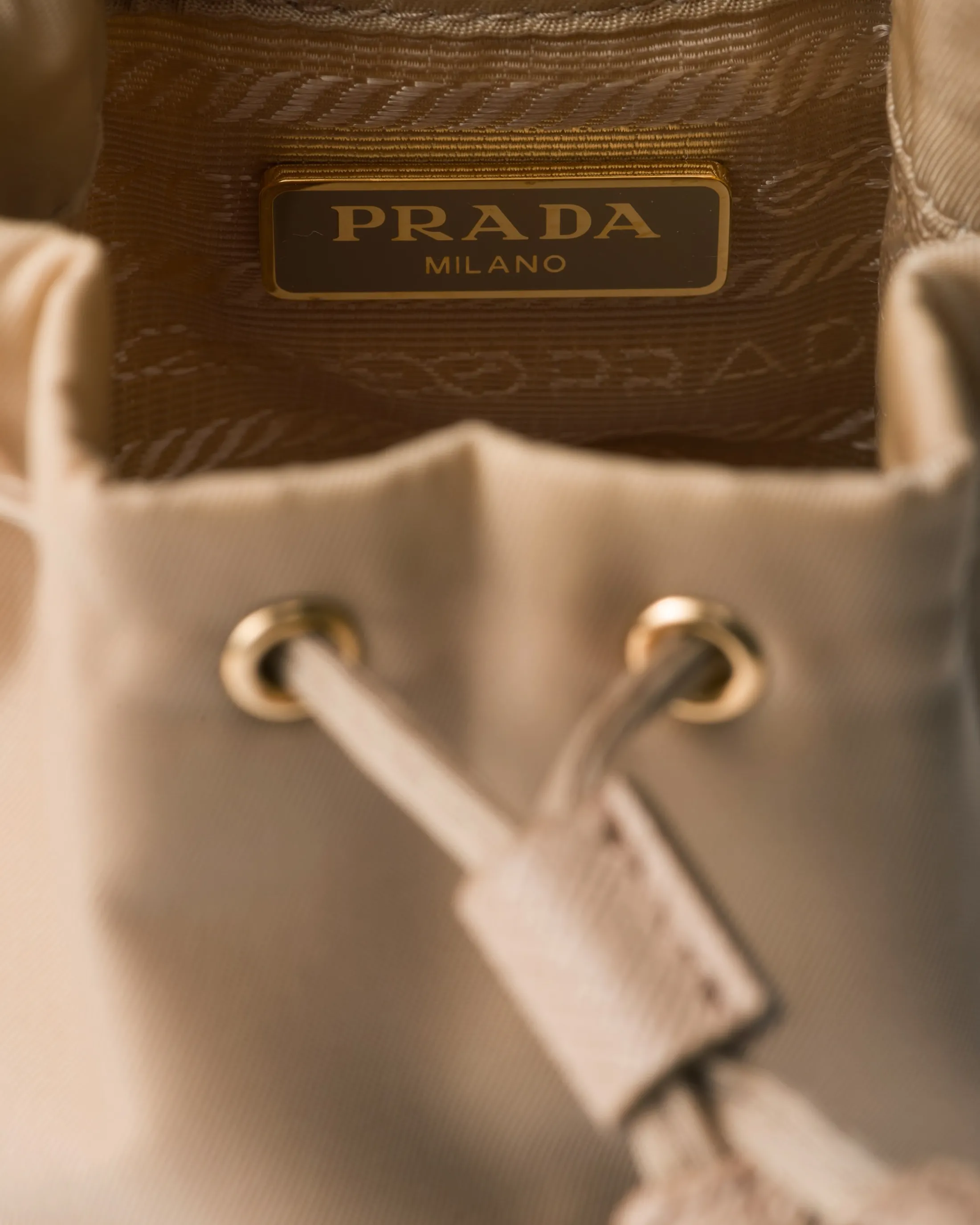 Prada Mini Icon Re-Nylon bag charm Camel Hot