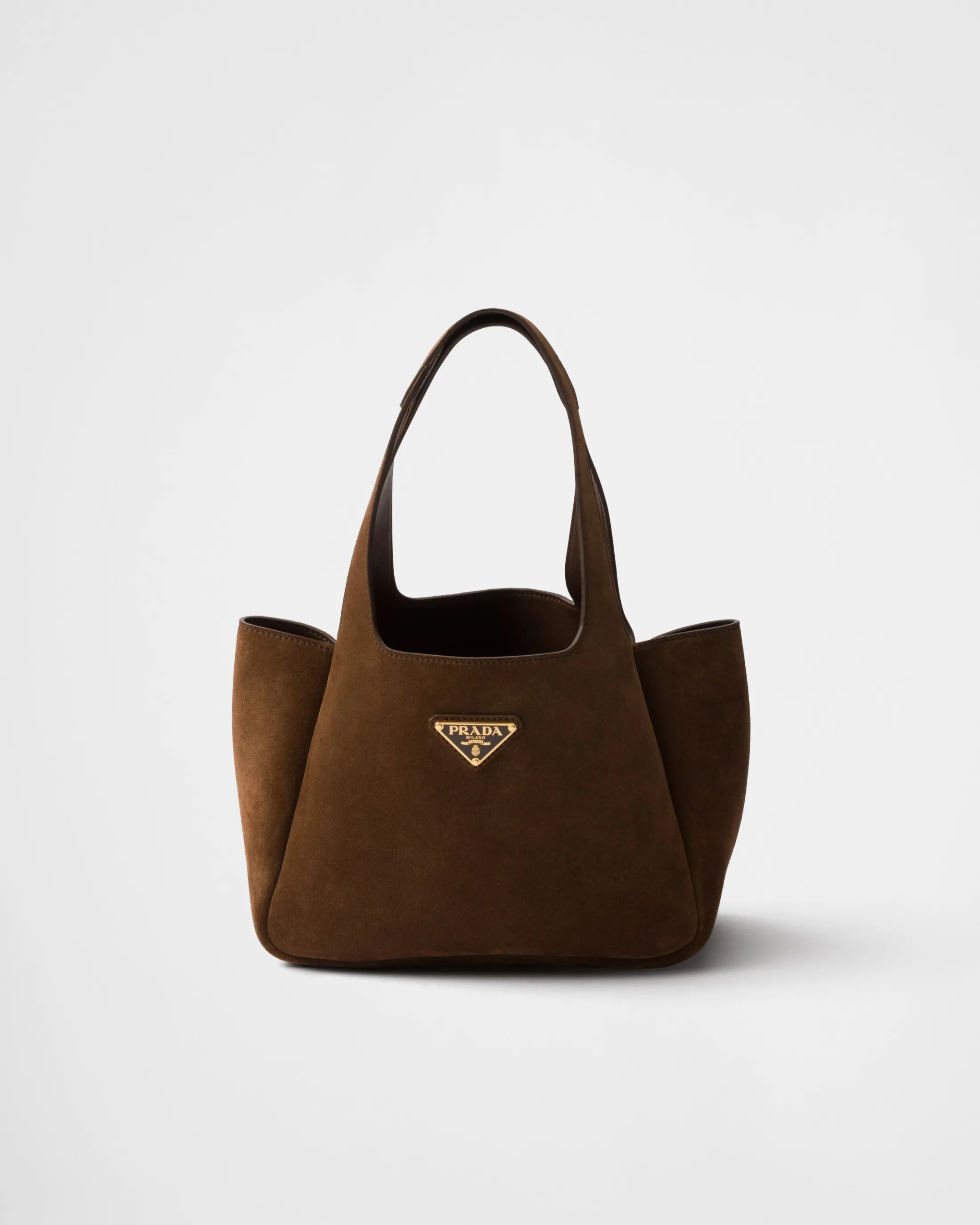 Prada Mini suede shopping bag Cocoabrown Cheap