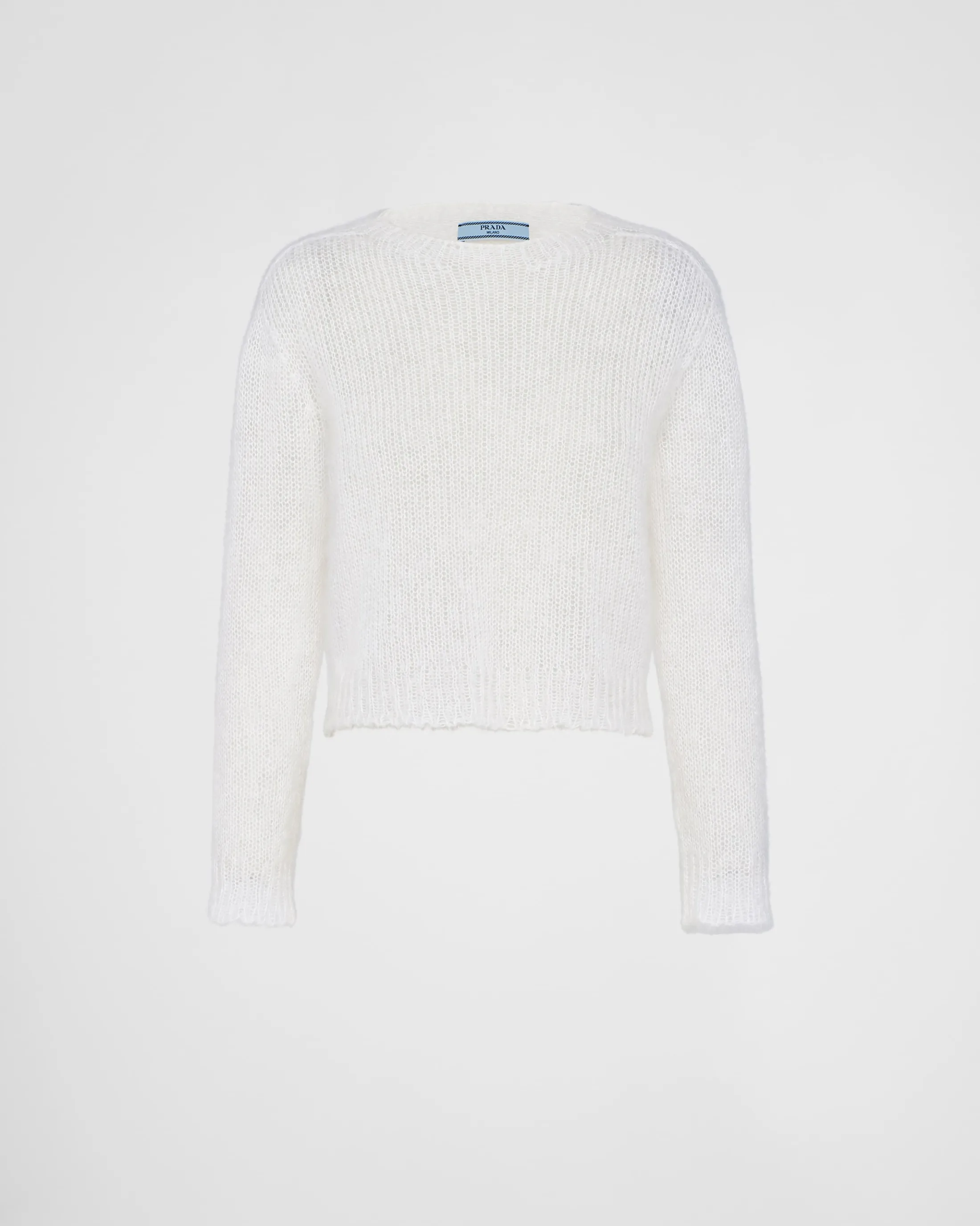 Prada Mohair crew-neck sweater Natural Sale