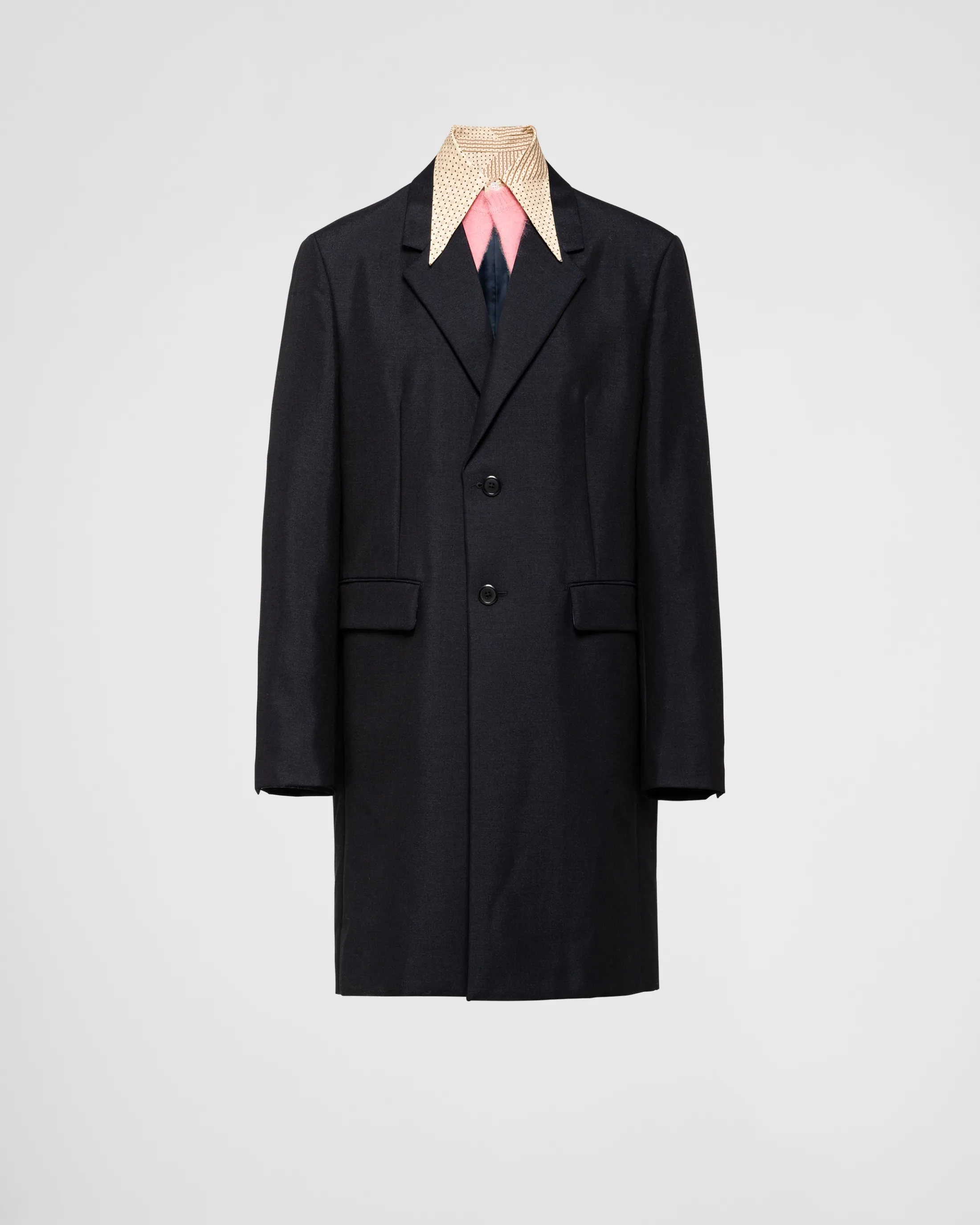 Prada Mohair wool coat with collar Navy Sale