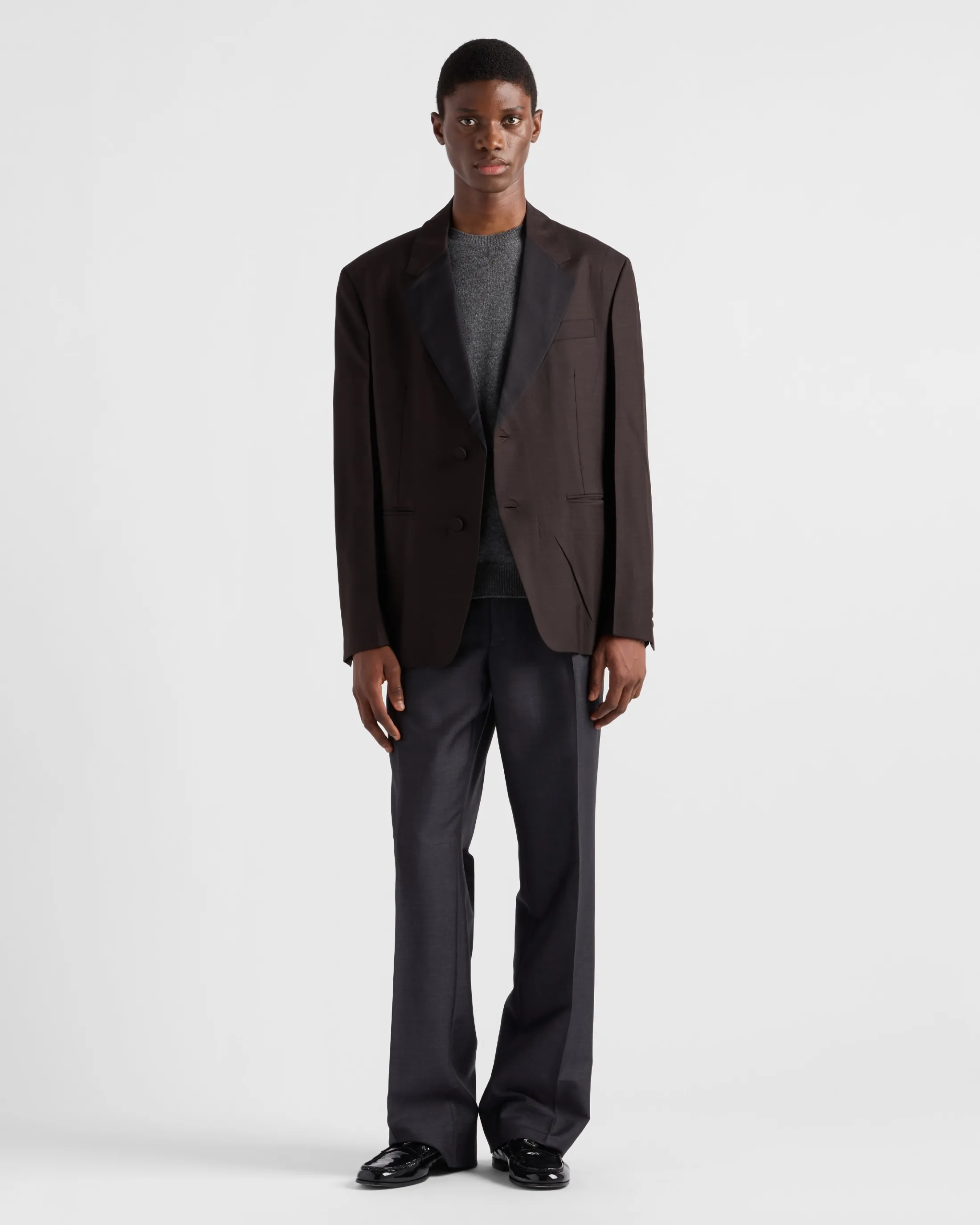 Prada Mohair wool single-breasted jacket Ebony Outlet