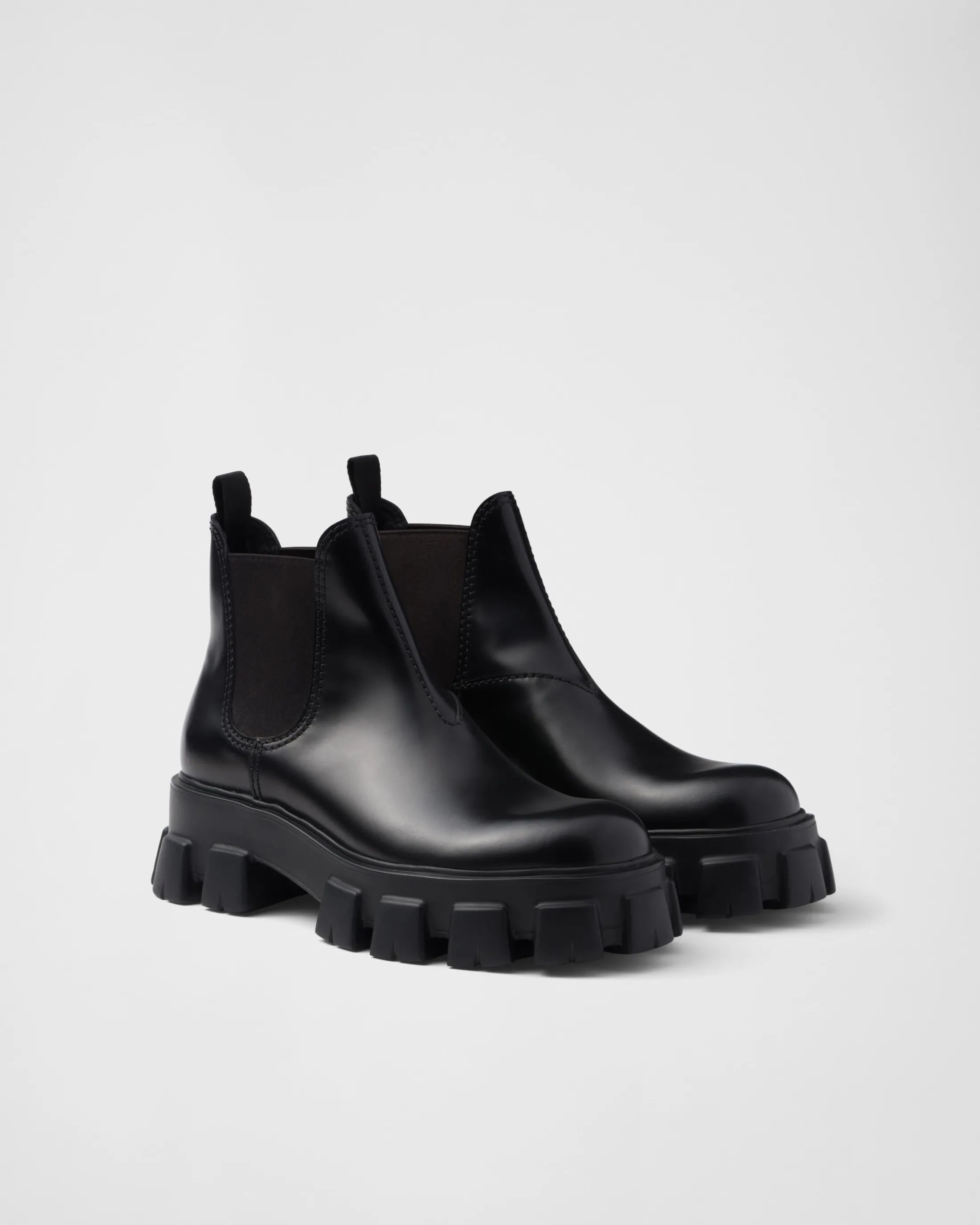 Prada Monolith brushed leather Chelsea boots Black Best