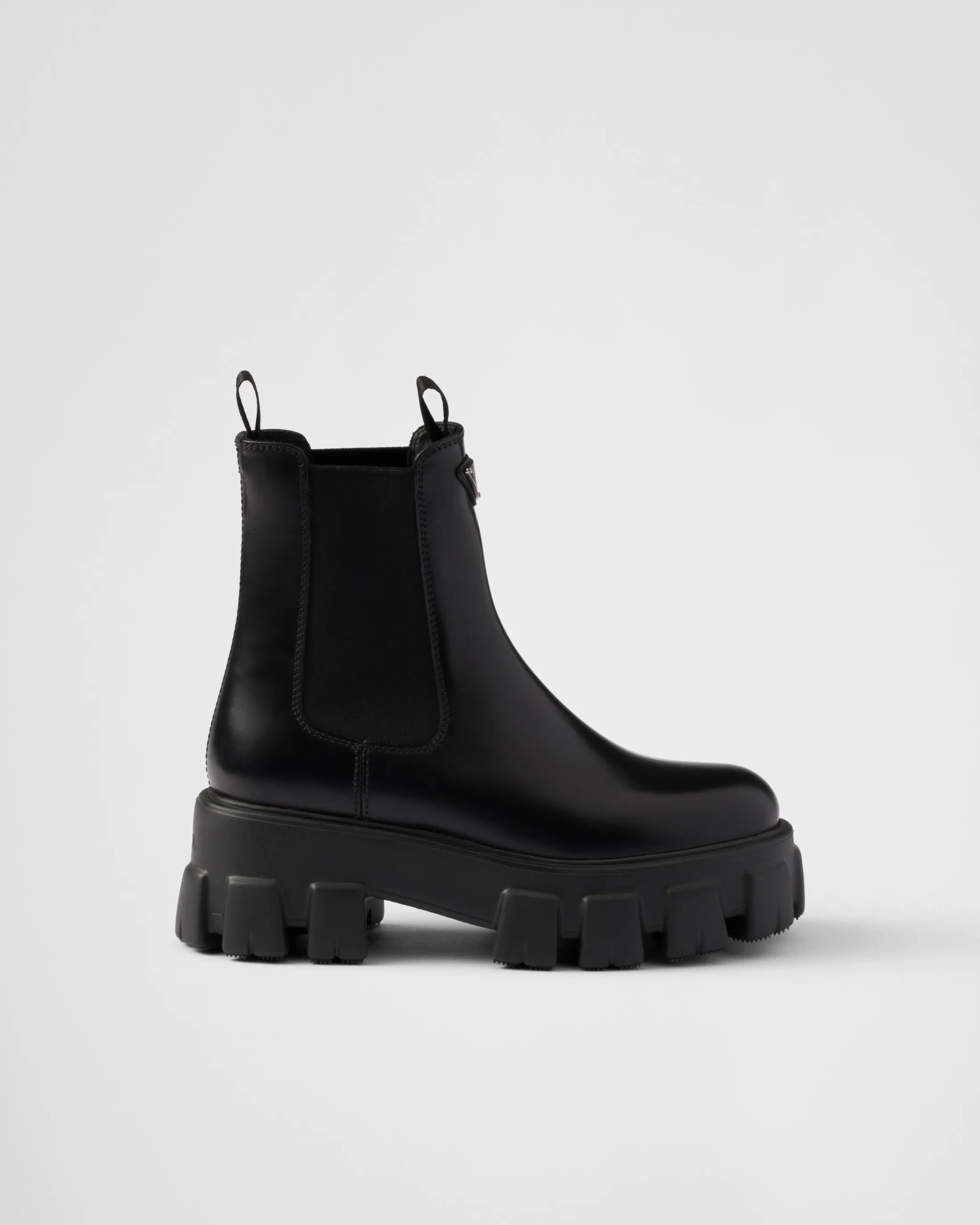 Prada Monolith brushed leather Chelsea boots Black Store