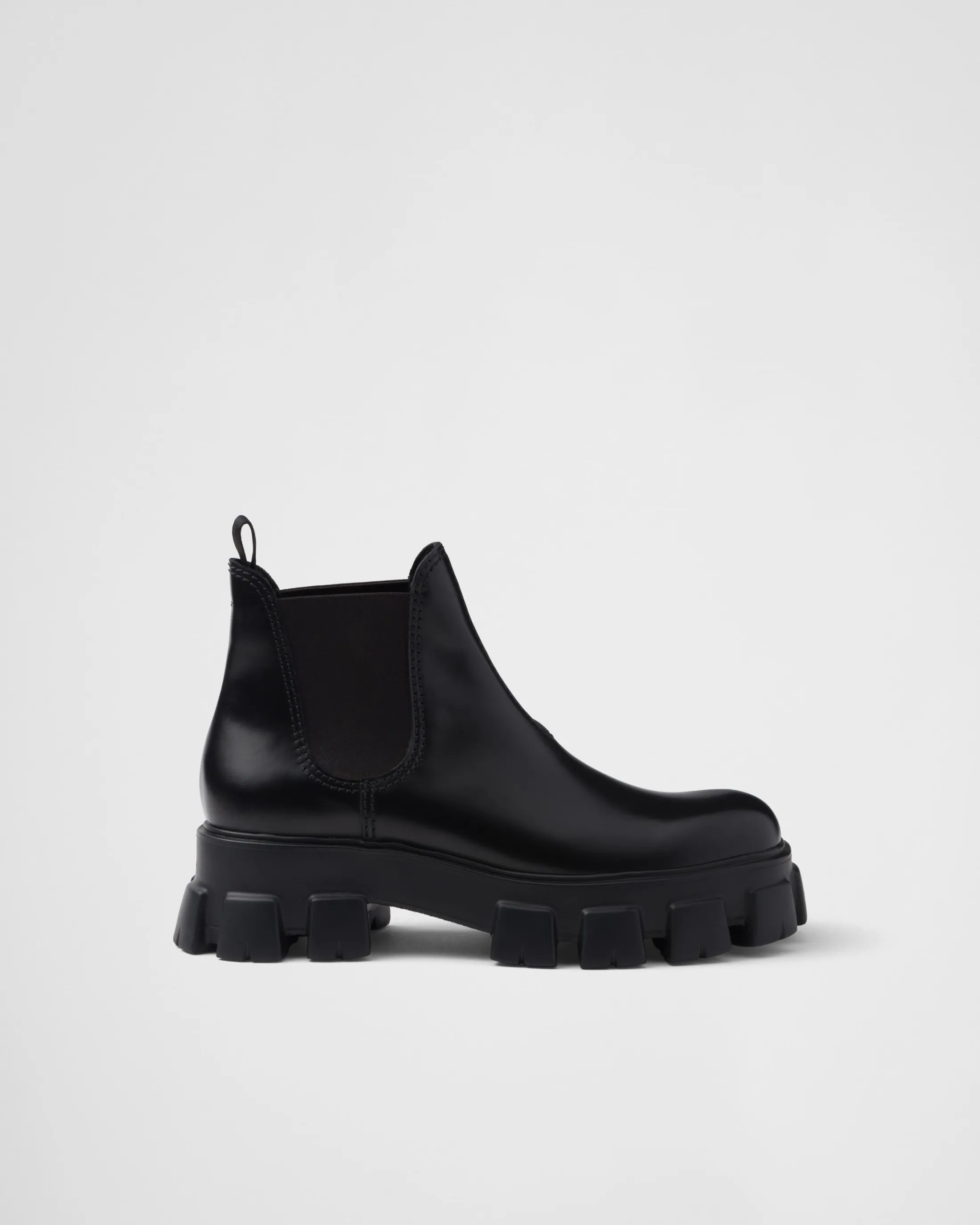 Prada Monolith brushed leather Chelsea boots Black Best