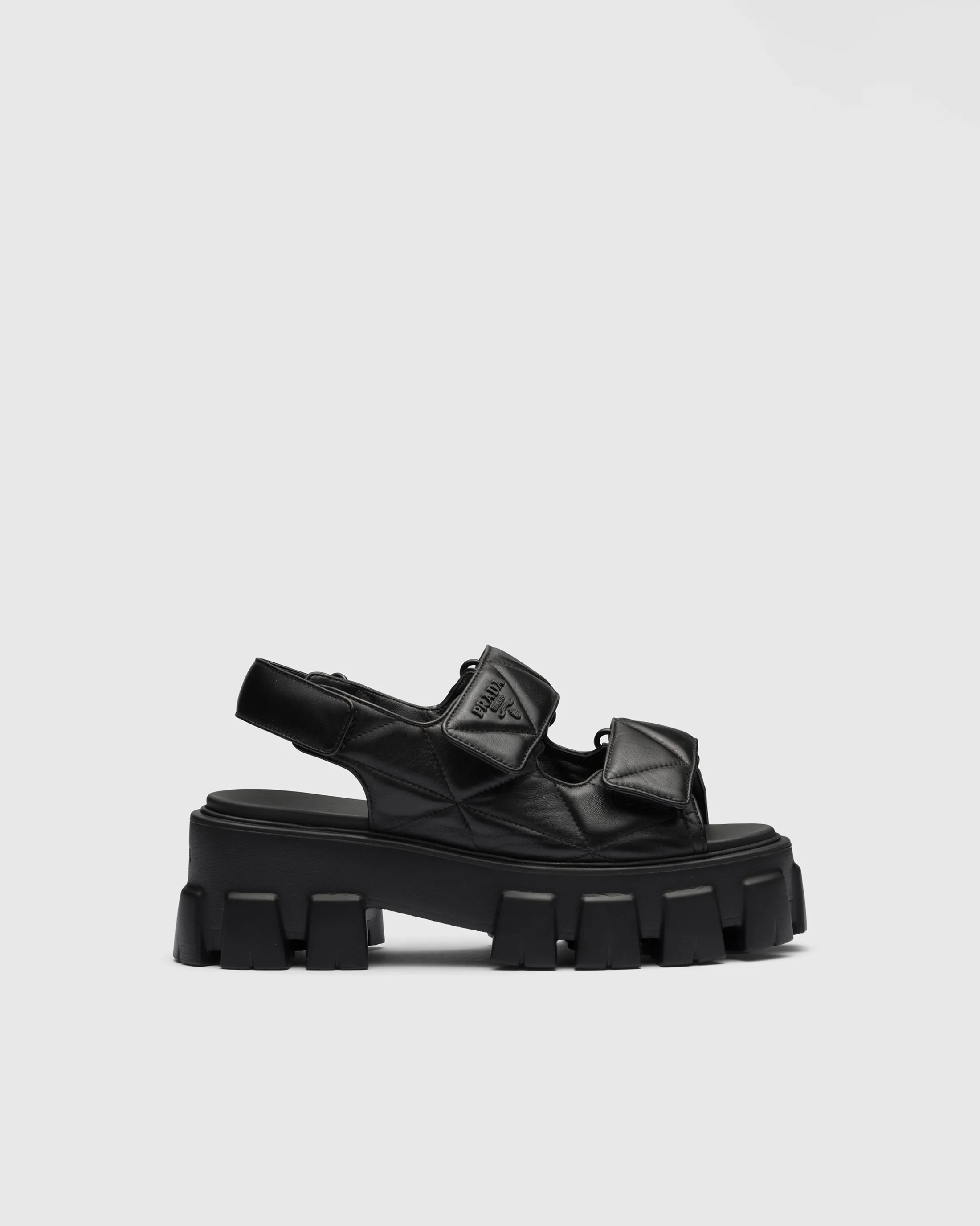 Prada Monolith nappa leather sandals Black Outlet