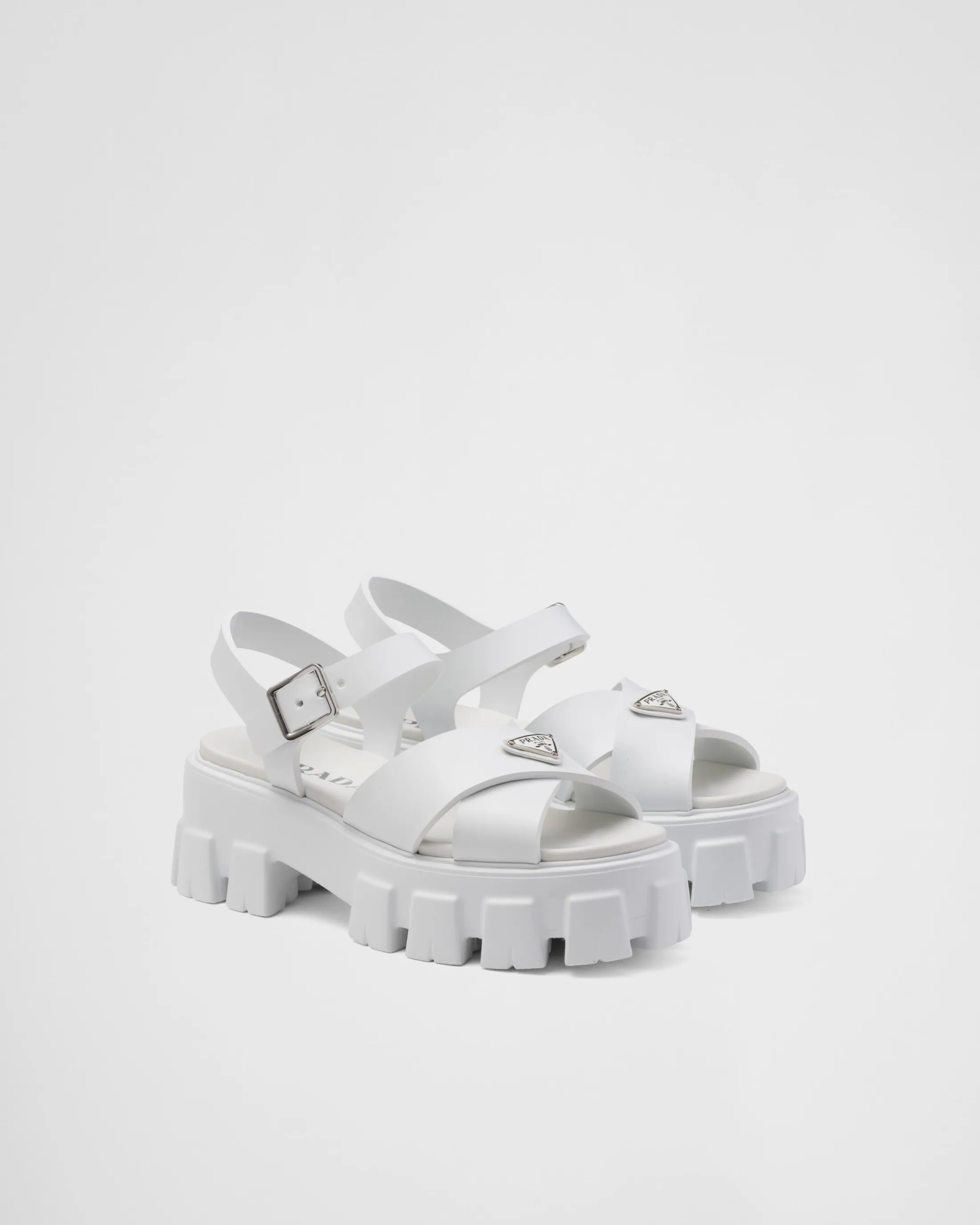 Prada Monolith rubber sandals White Cheap