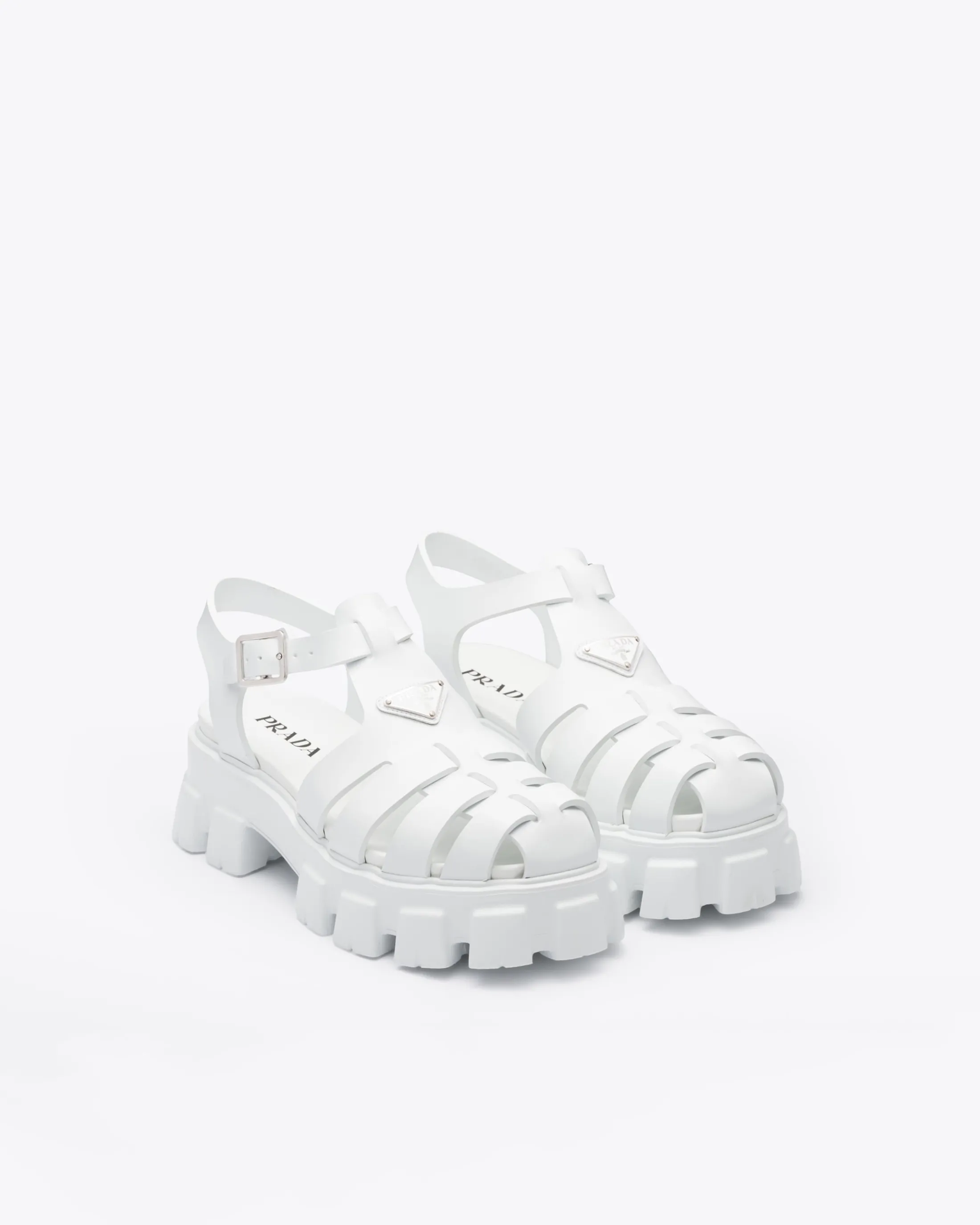 Prada Monolith rubber sandals White Discount