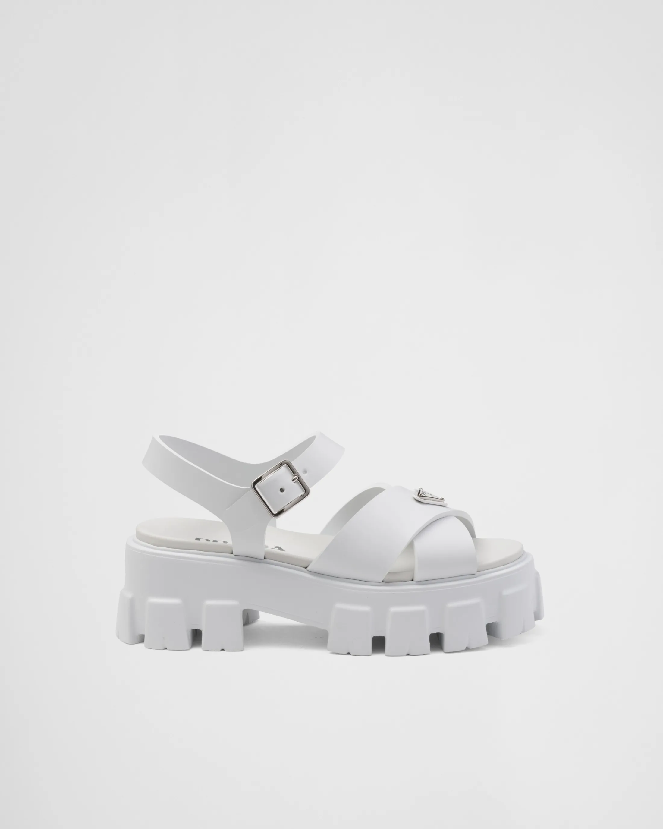 Prada Monolith rubber sandals White Cheap