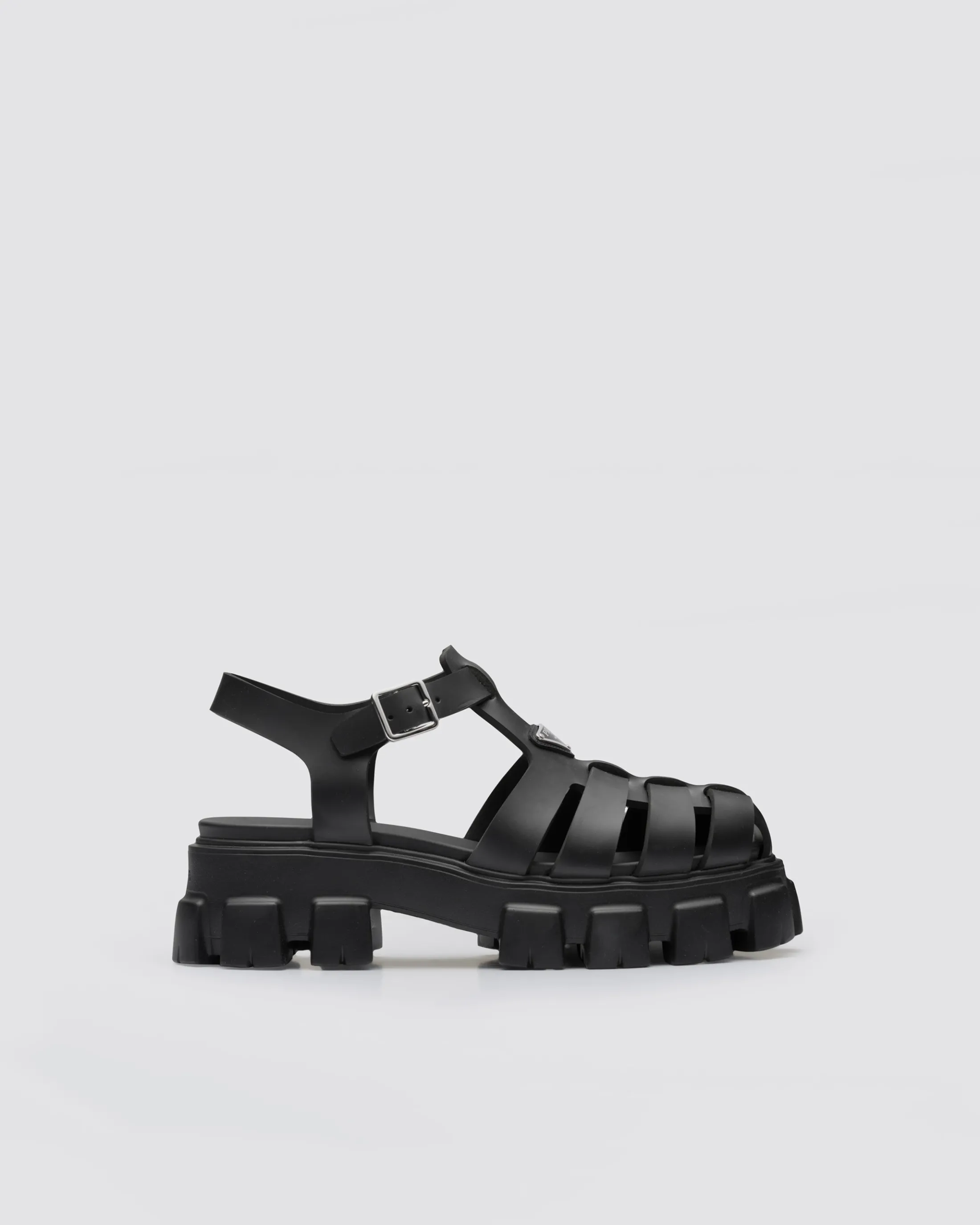 Prada Monolith rubber sandals Black Discount