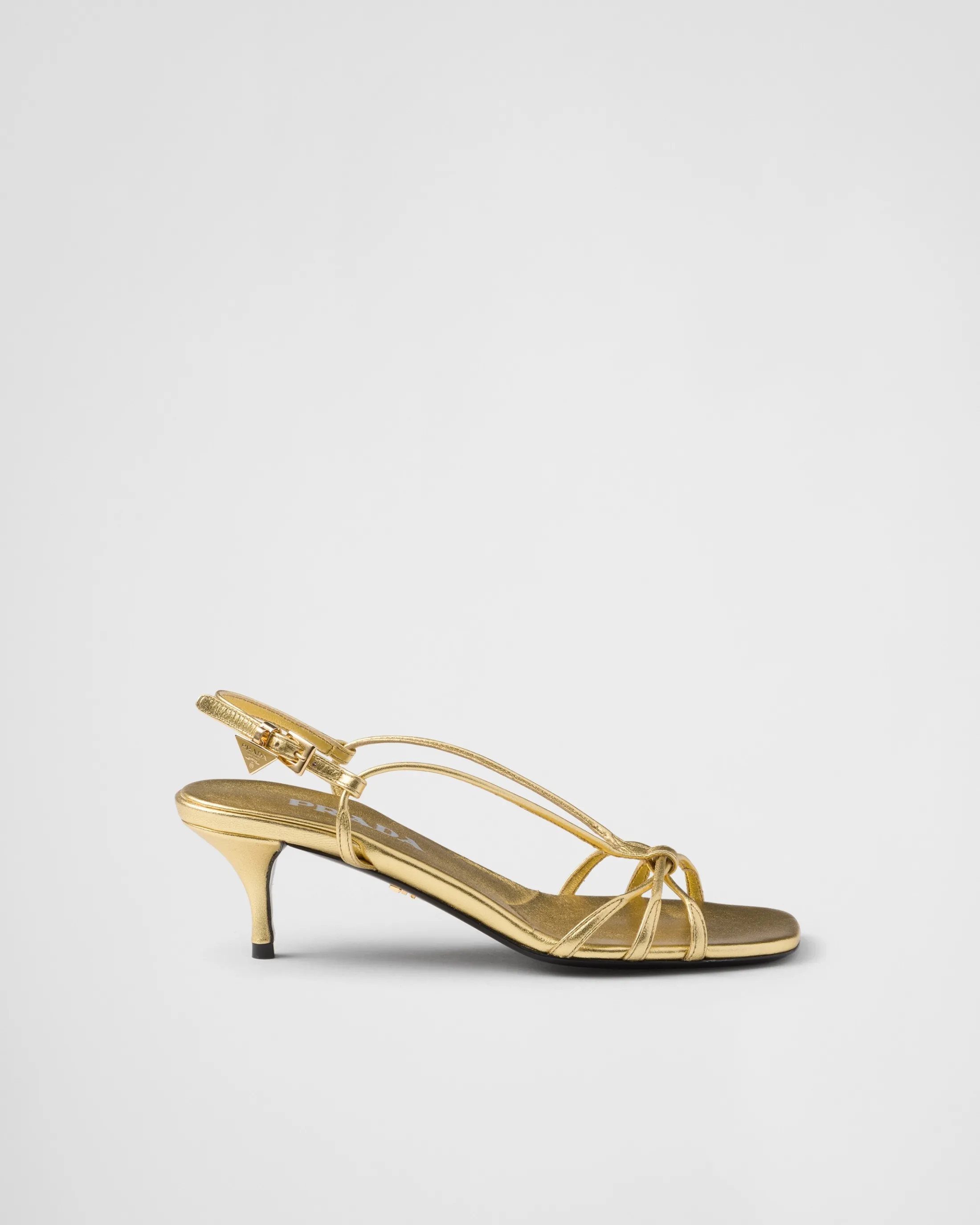 Prada Mordoré nappa leather heeled sandals Gold Best Sale