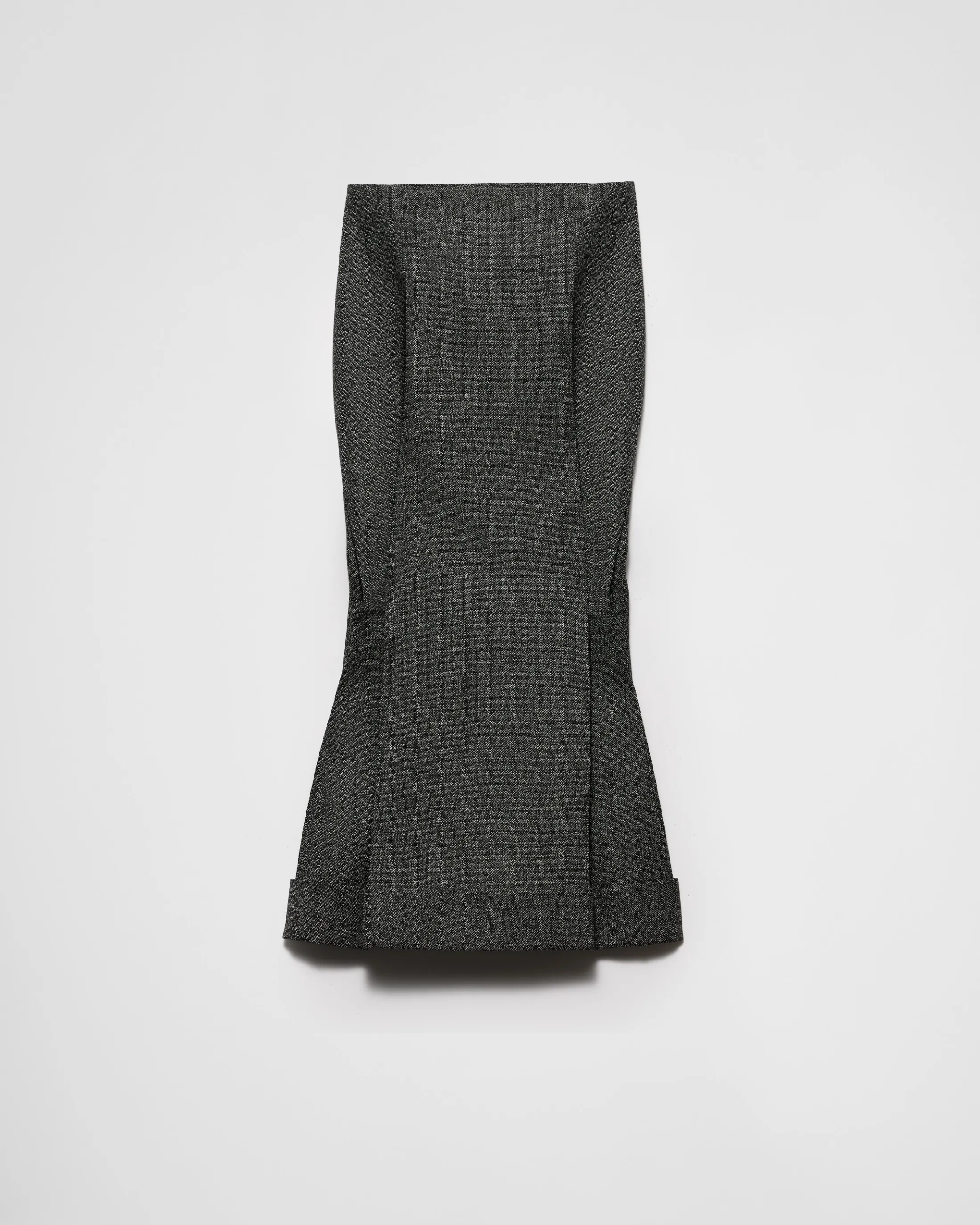 Prada Mouliné wool midi-skirt Black Discount