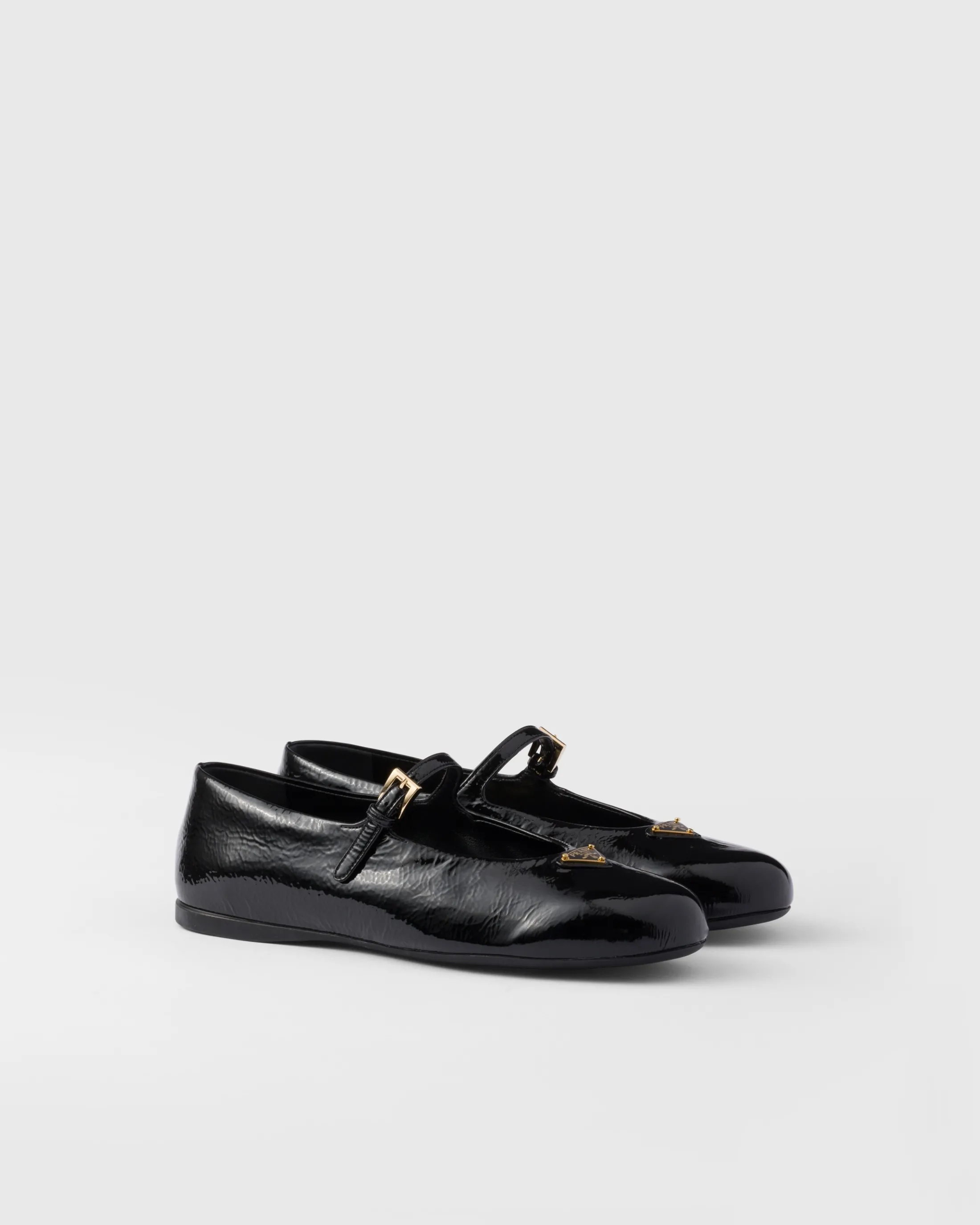 Prada Naplak patent leather ballerinas Black New